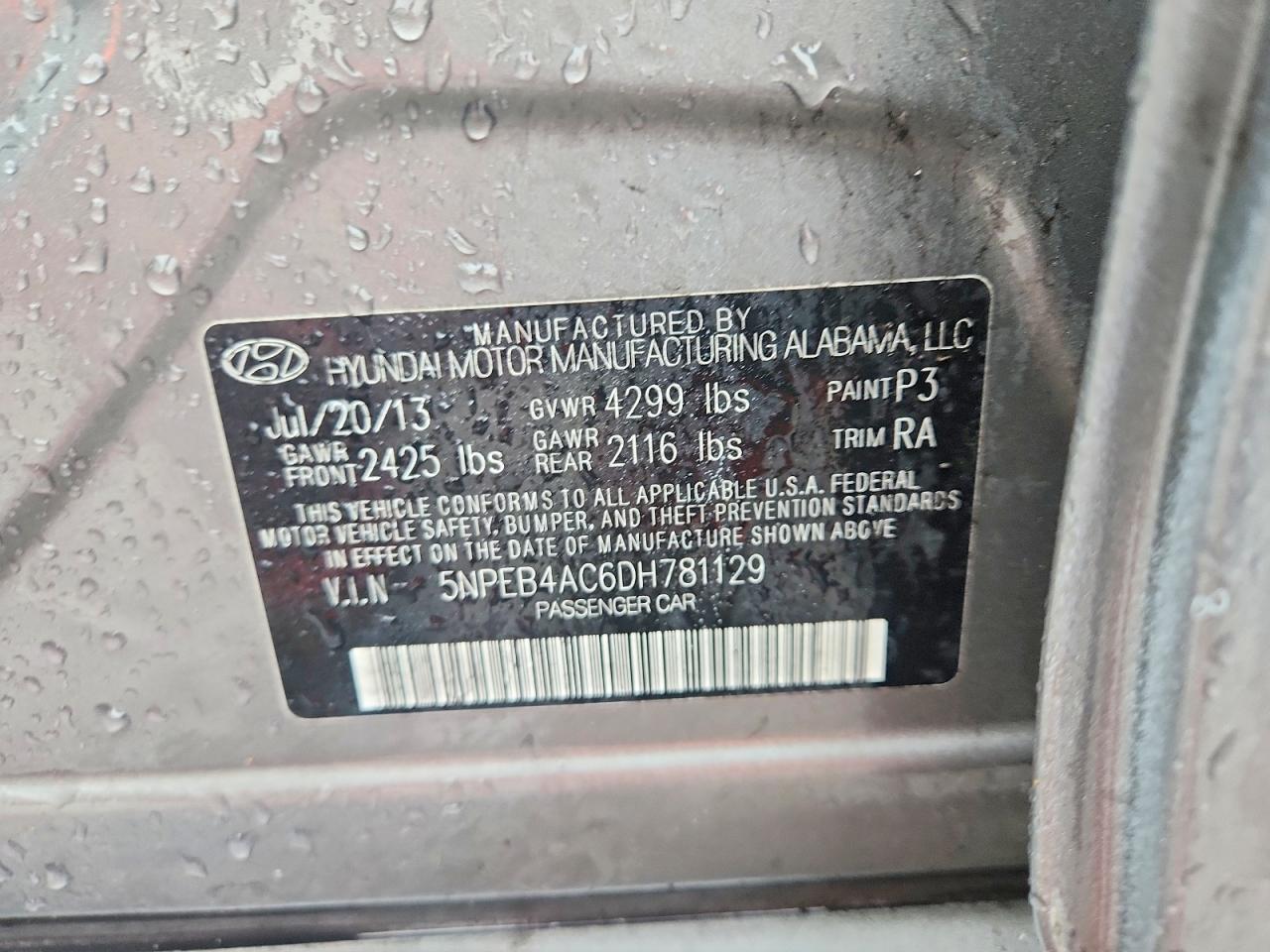 2013 Hyundai Sonata Gls Silver vin: 5NPEB4AC6DH781129