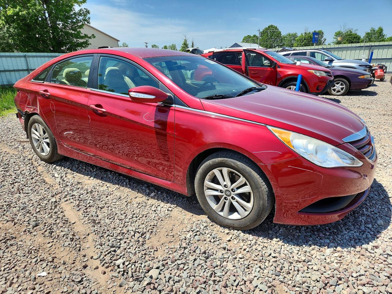 2014 Hyundai Sonata Gls Red vin: 5NPEB4AC6EH827110