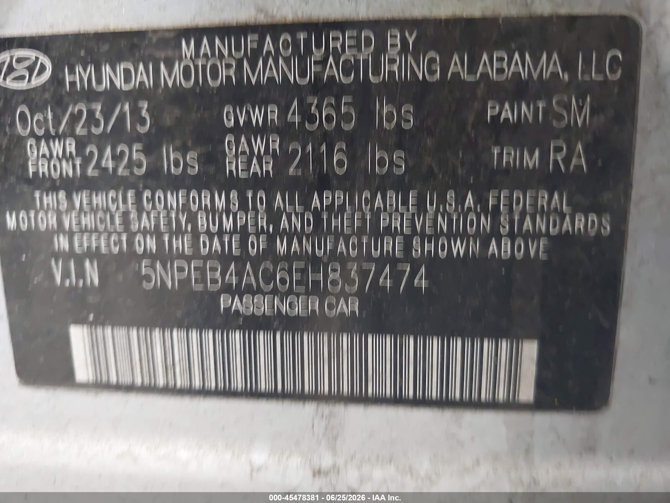 2014 Hyundai Sonata Gls Silver vin: 5NPEB4AC6EH837474