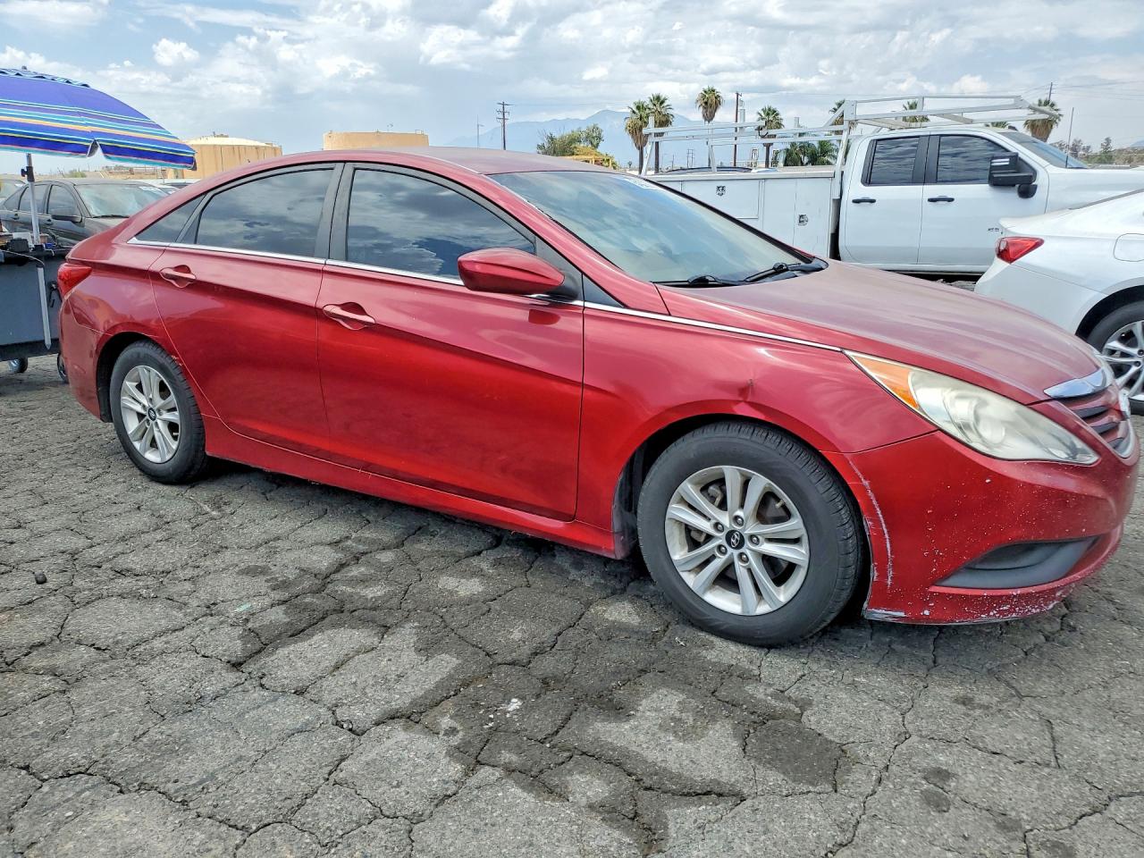 2014 Hyundai Sonata Gls Red vin: 5NPEB4AC6EH845168