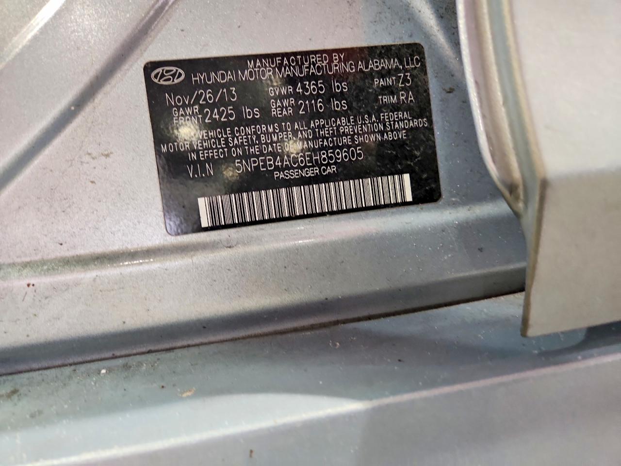 2014 Hyundai Sonata Gls Blue vin: 5NPEB4AC6EH859605