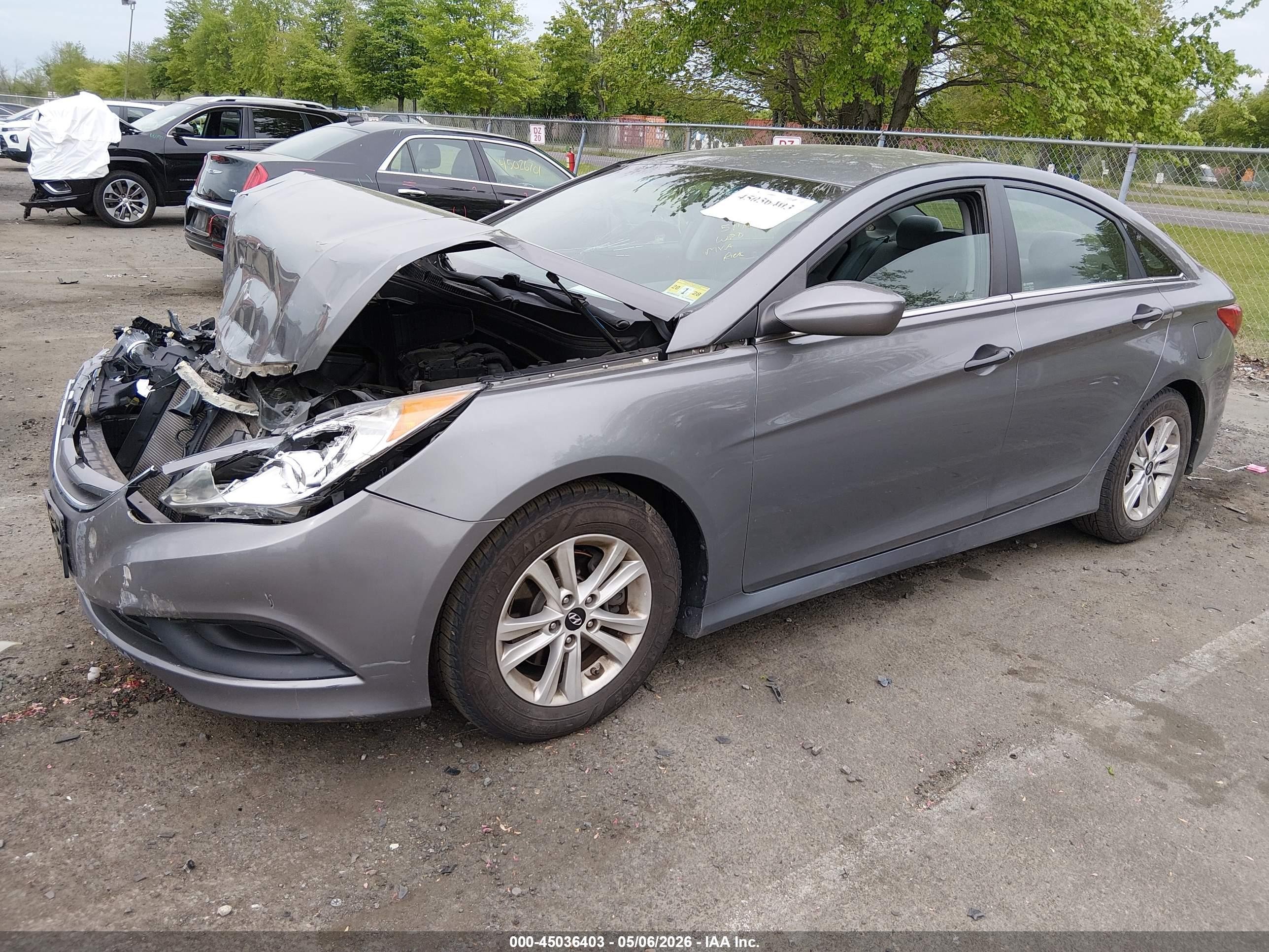 2014 Hyundai Sonata Gls Gray vin: 5NPEB4AC6EH860947