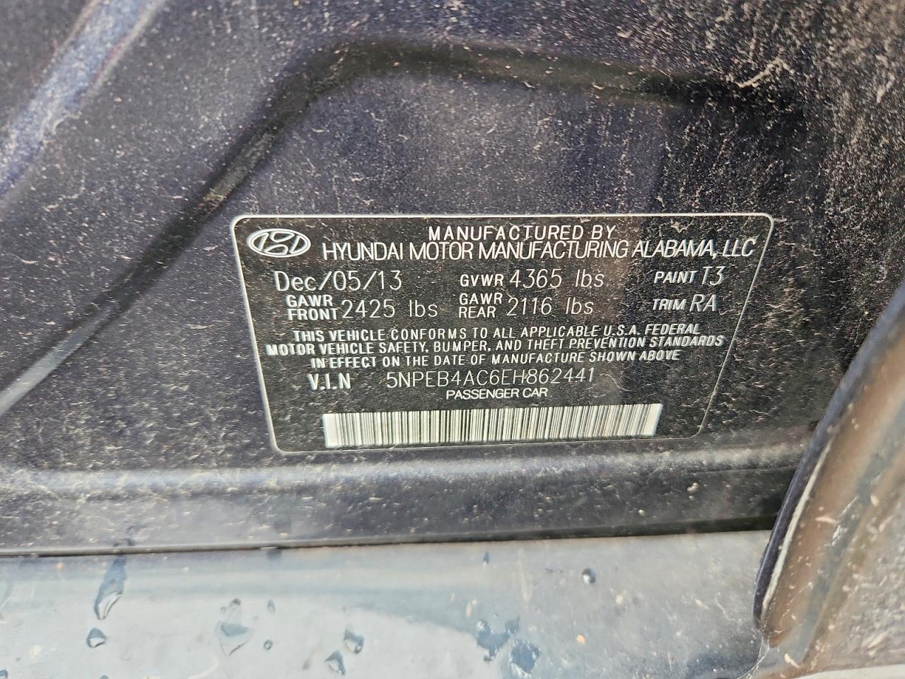 2014 Hyundai Sonata Gls Blue vin: 5NPEB4AC6EH862441