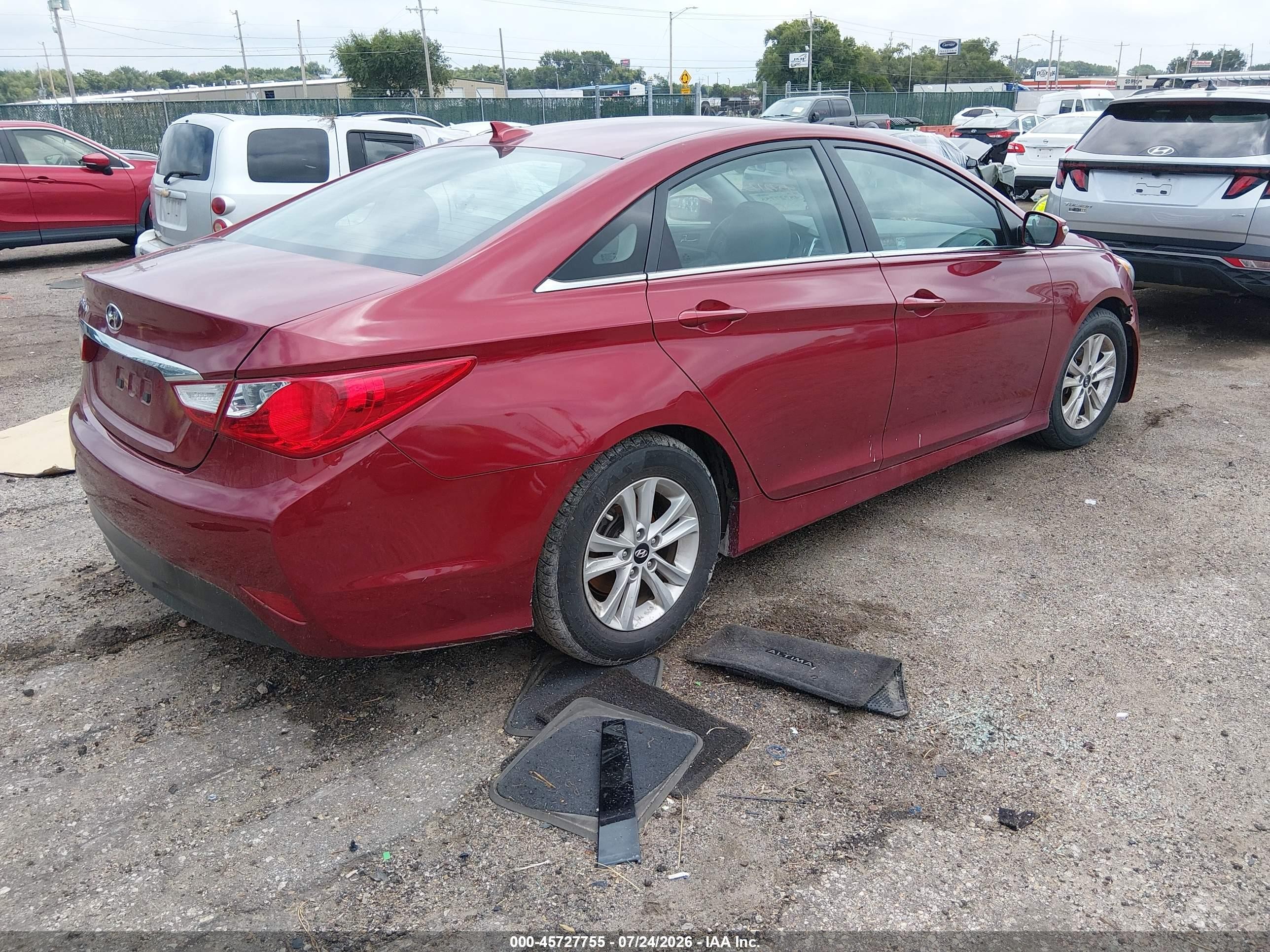 2014 Hyundai Sonata Gls Red vin: 5NPEB4AC6EH881149