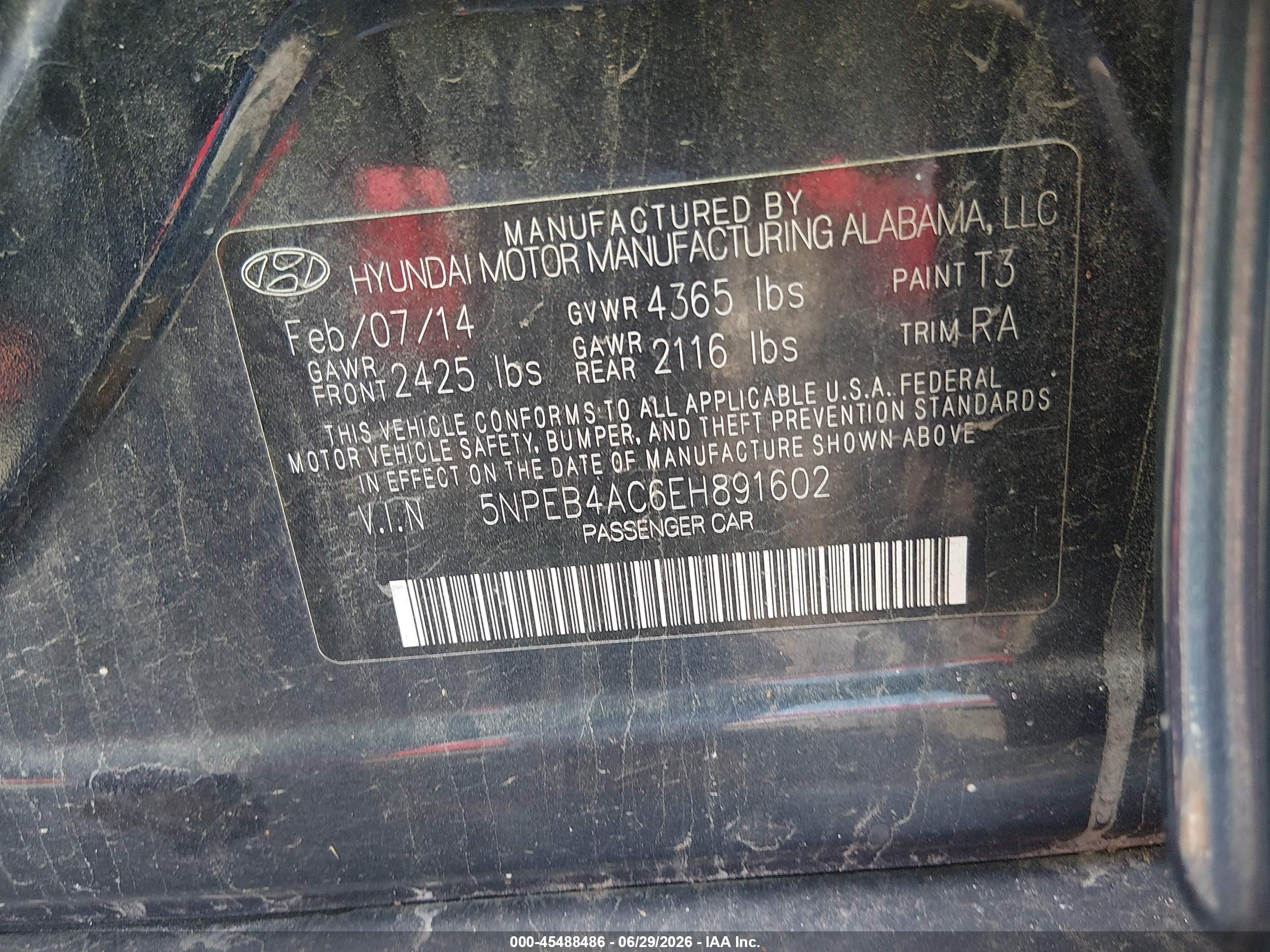 2014 Hyundai Sonata Gls Blue vin: 5NPEB4AC6EH891602