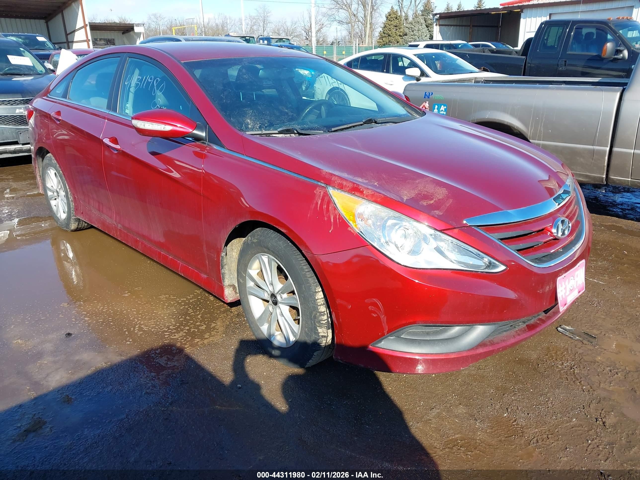 2014 Hyundai Sonata Gls Темно-бордовый vin: 5NPEB4AC6EH899750