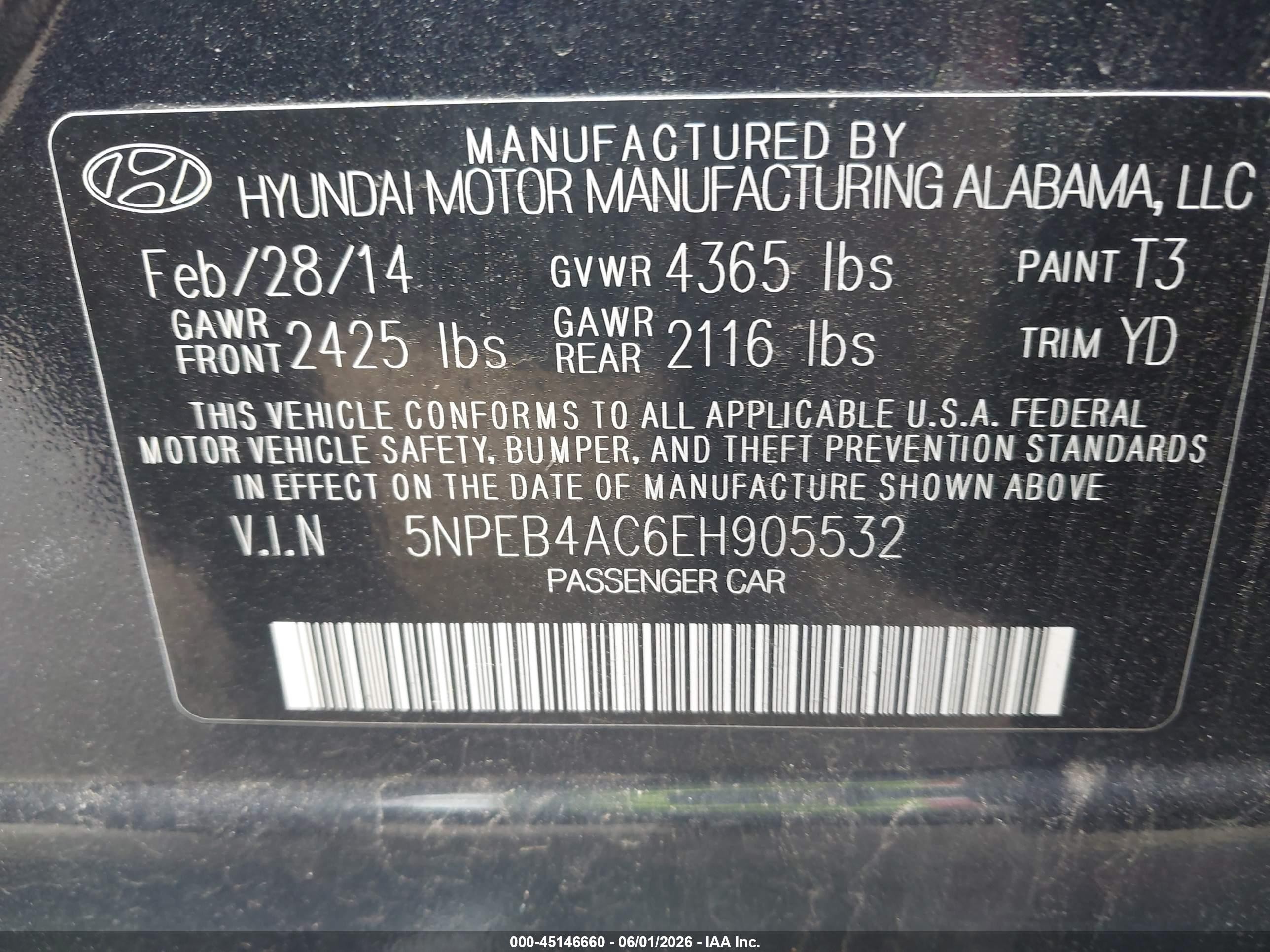 2014 Hyundai Sonata Gls Blue vin: 5NPEB4AC6EH905532