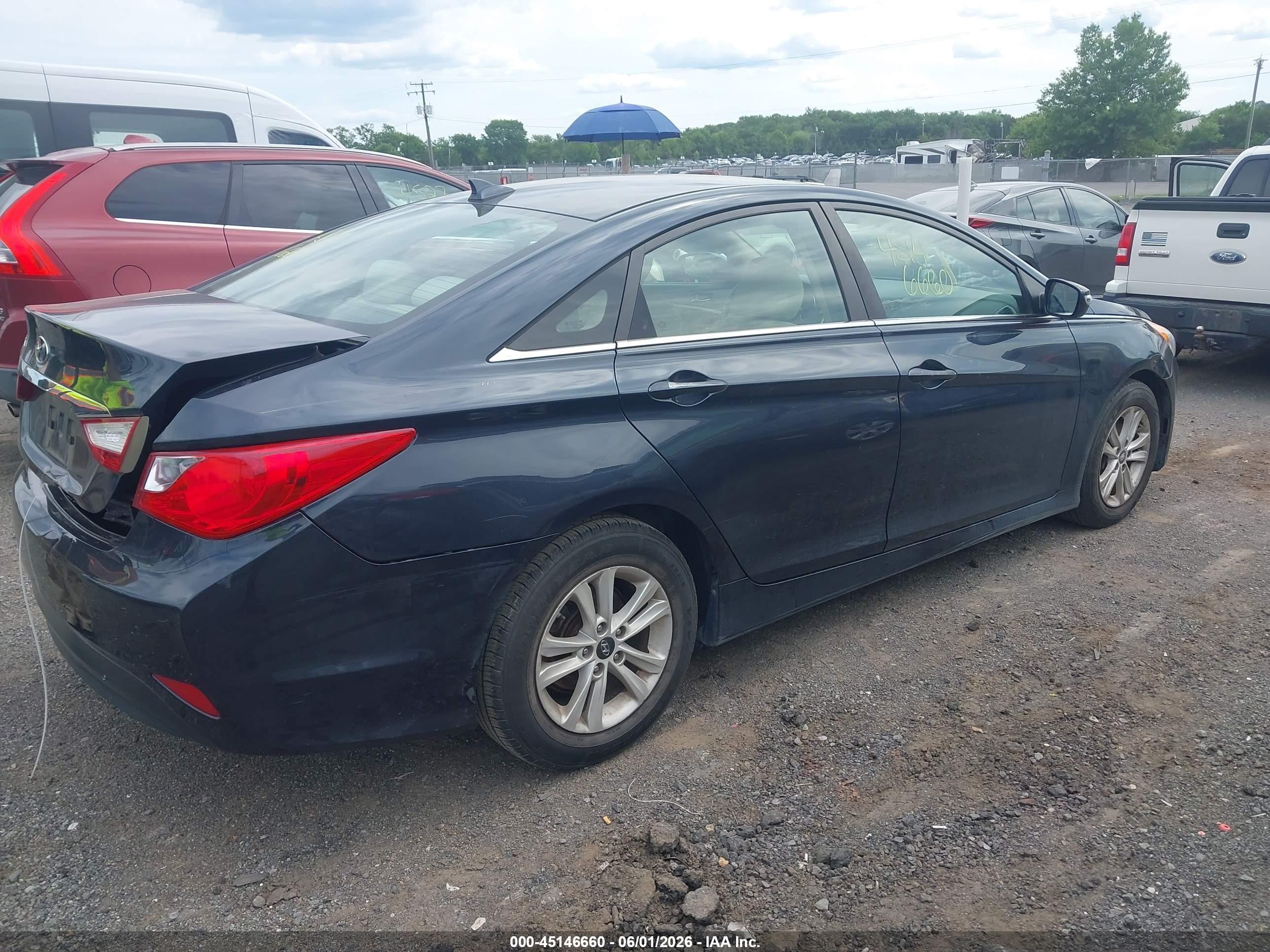 2014 Hyundai Sonata Gls Blue vin: 5NPEB4AC6EH905532
