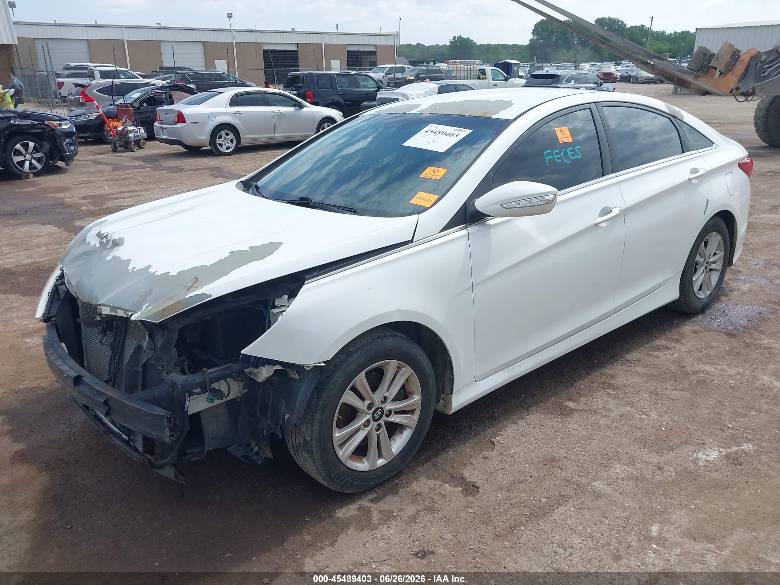 2014 Hyundai Sonata Gls White vin: 5NPEB4AC6EH912738