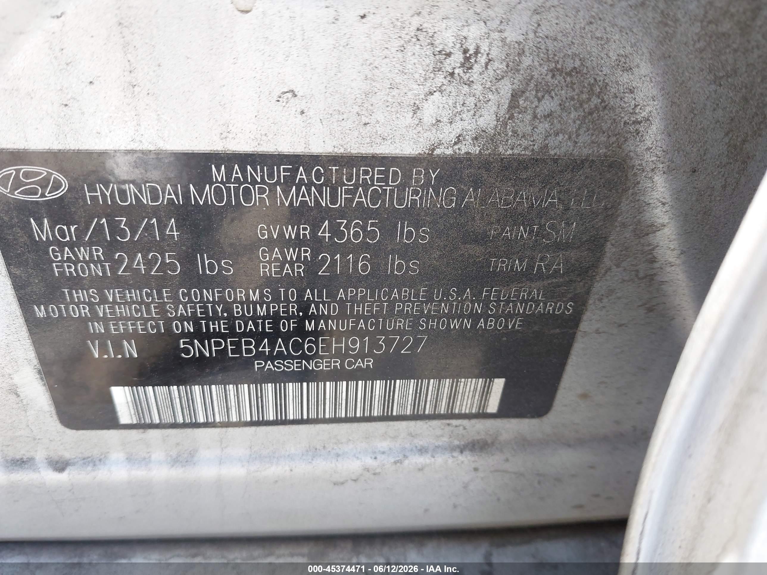 2014 Hyundai Sonata Gls Silver vin: 5NPEB4AC6EH913727