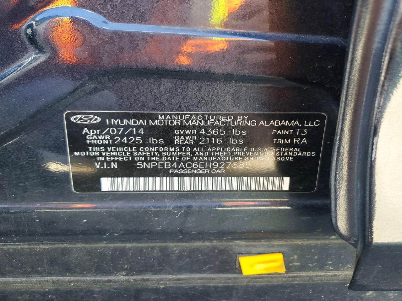 2014 Hyun Sonata Charcoal vin: 5NPEB4AC6EH927885