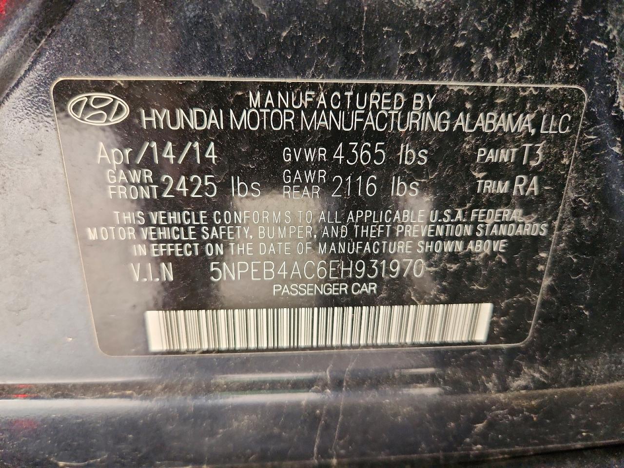 2014 Hyundai Sonata Gls Blue vin: 5NPEB4AC6EH931970