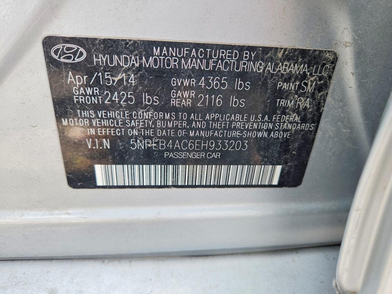 2014 Hyundai Sonata Gls Серебряный vin: 5NPEB4AC6EH933203