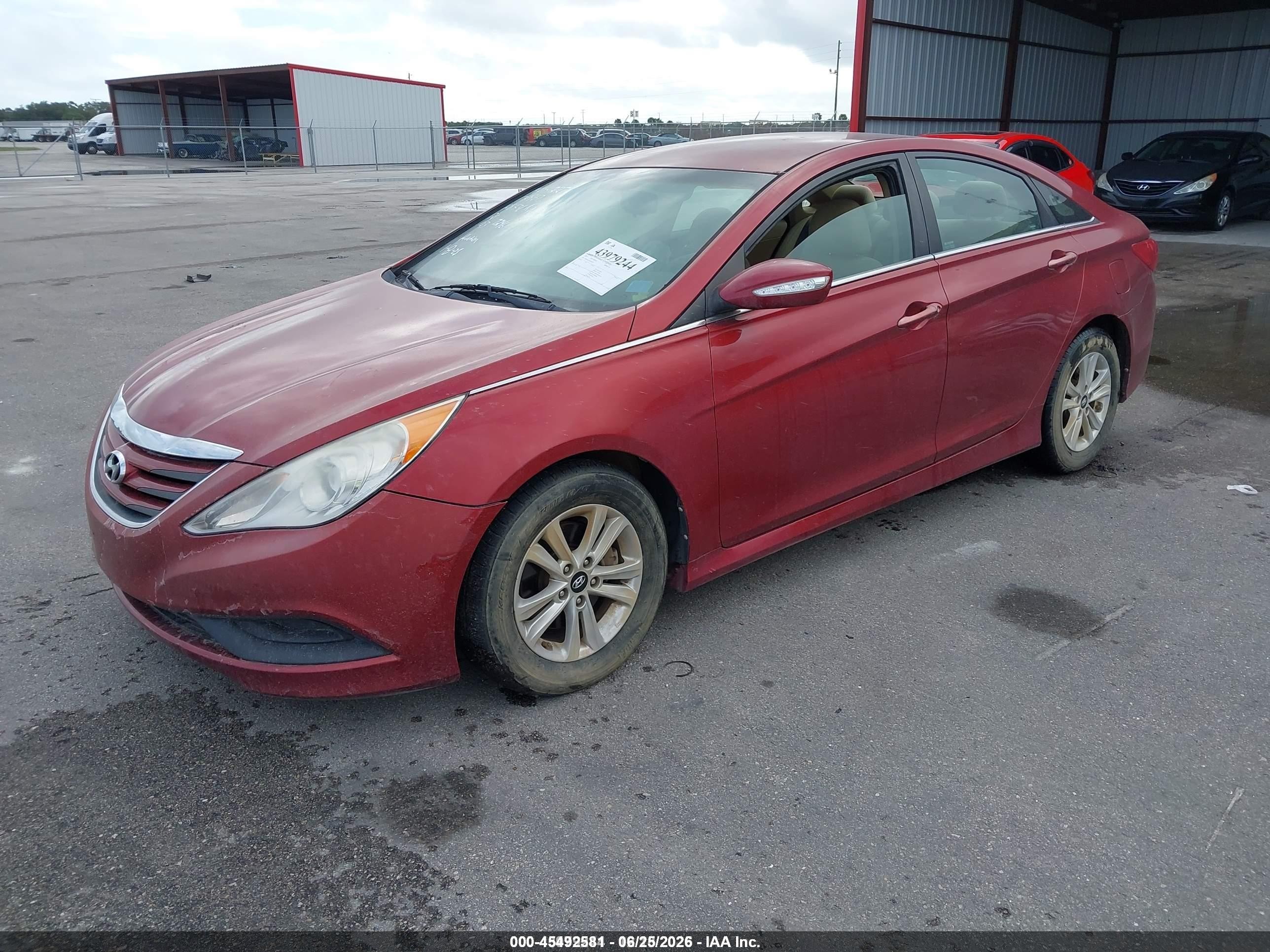 2014 Hyundai Sonata Gls Maroon vin: 5NPEB4AC6EH947246