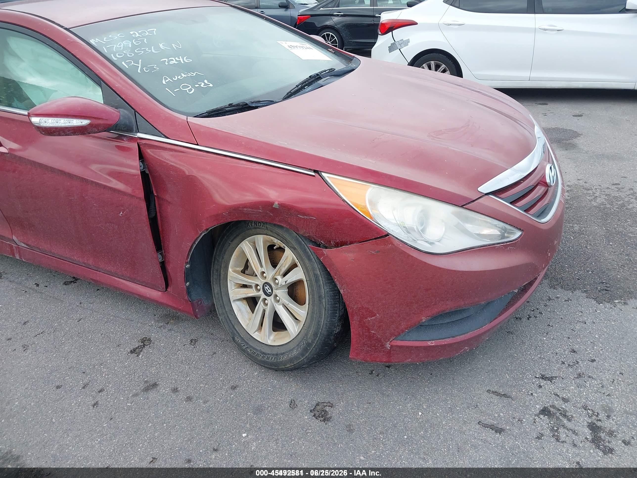 2014 Hyundai Sonata Gls Maroon vin: 5NPEB4AC6EH947246