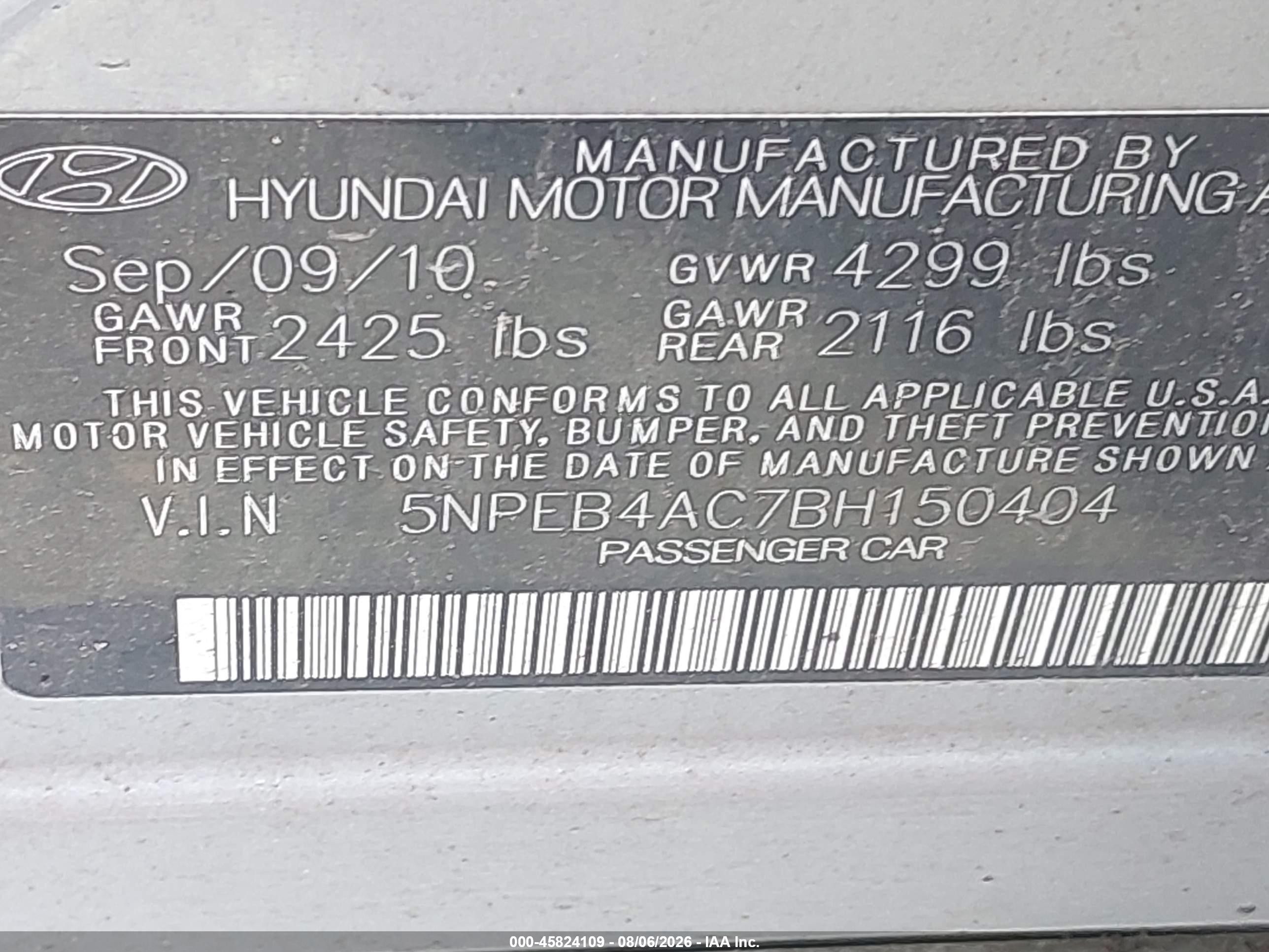 2011 Hyundai Sonata Gls Gray vin: 5NPEB4AC7BH150404
