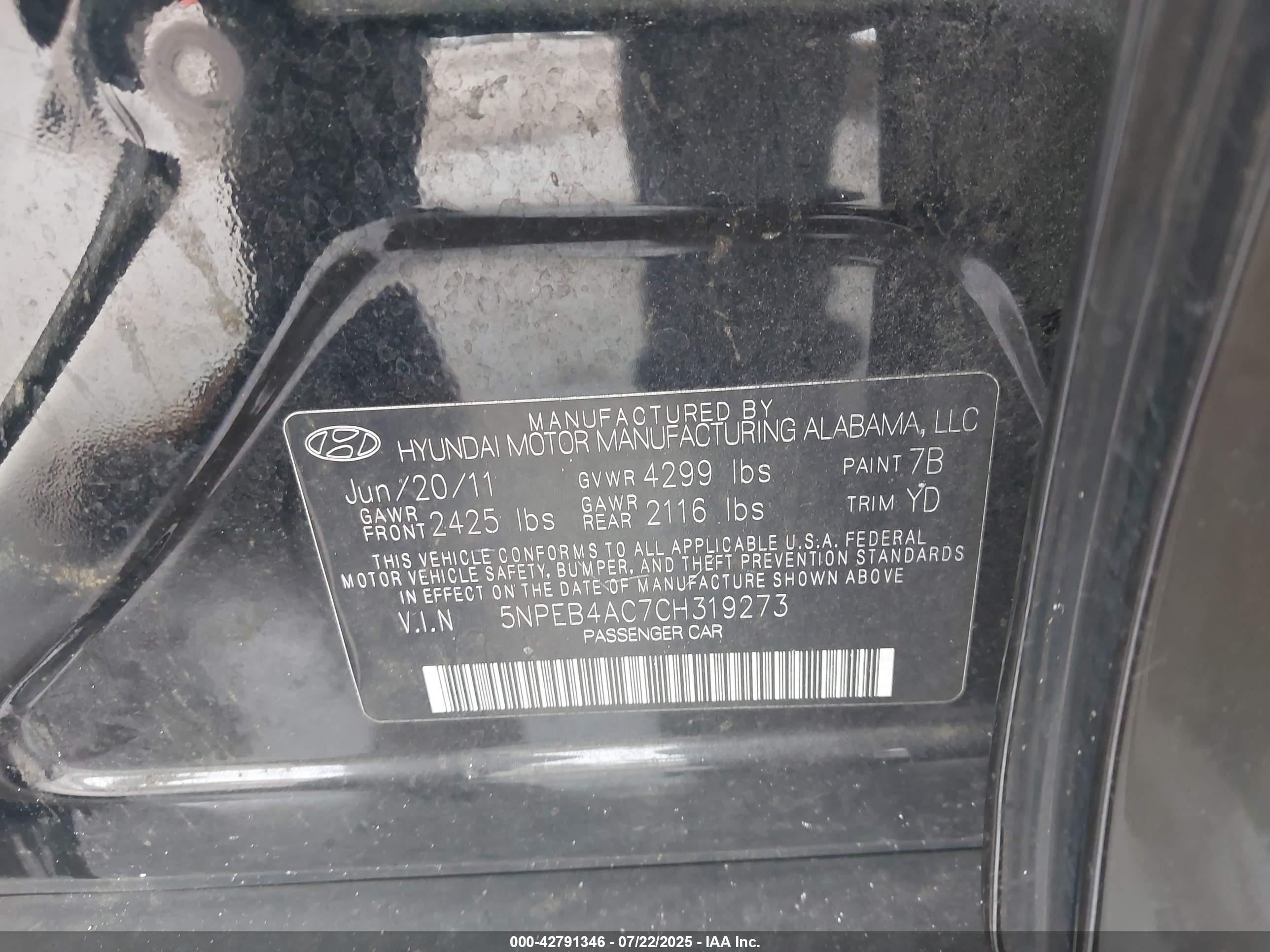 2012 Hyundai Sonata Gls Black vin: 5NPEB4AC7CH319273