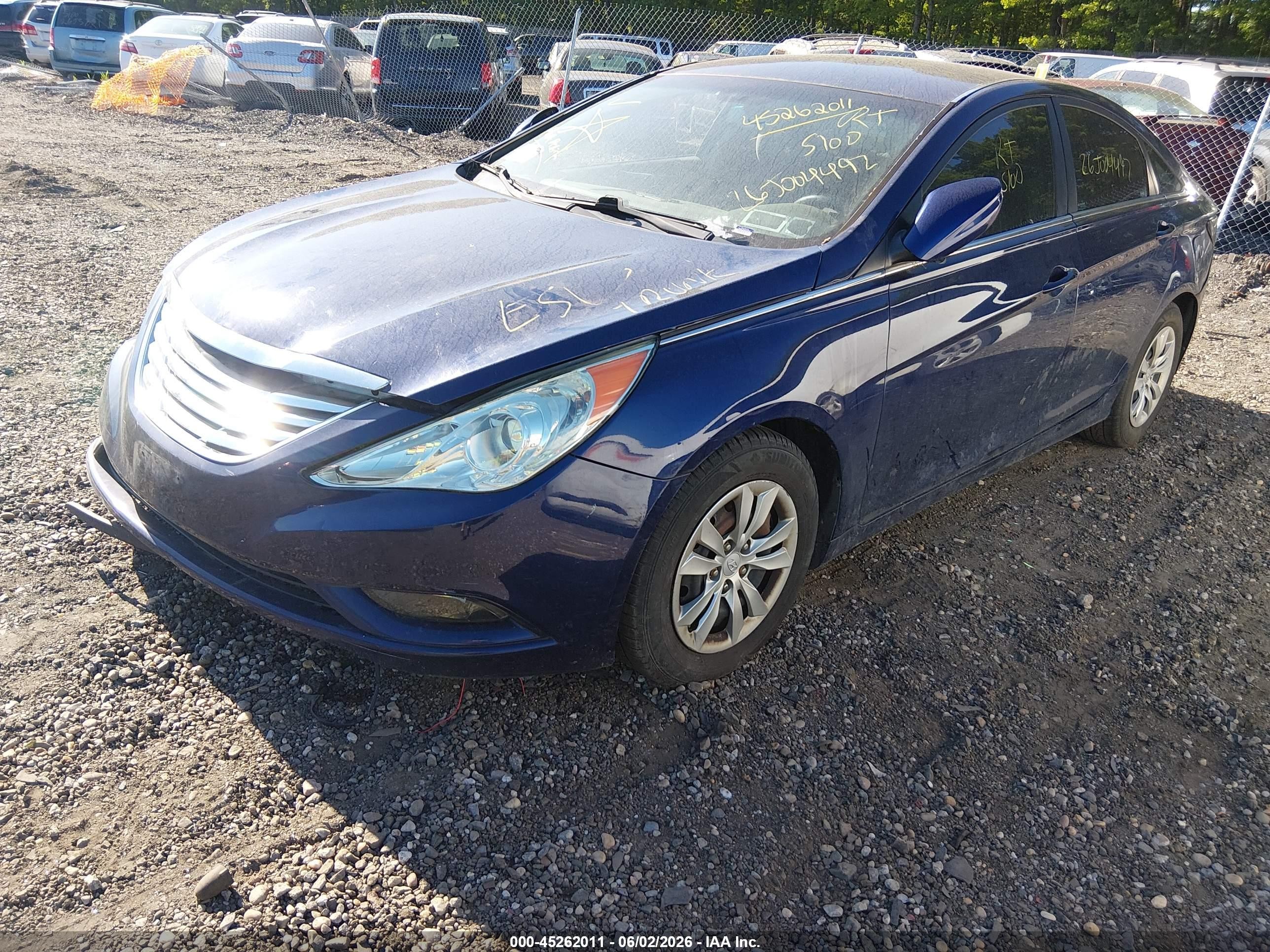 2012 Hyundai Sonata Gls Синий vin: 5NPEB4AC7CH323839