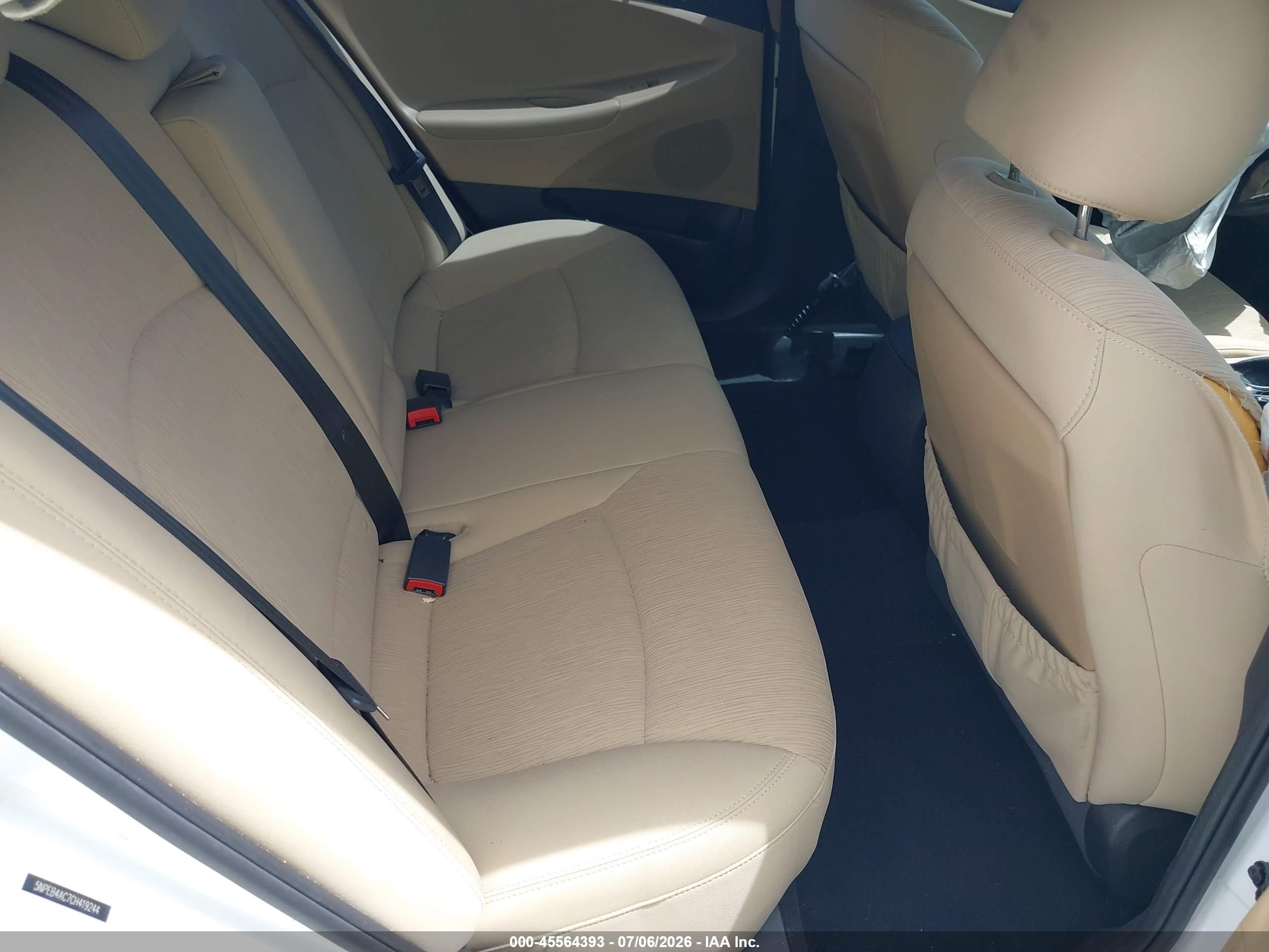 2012 Hyundai Sonata Gls White vin: 5NPEB4AC7CH419244
