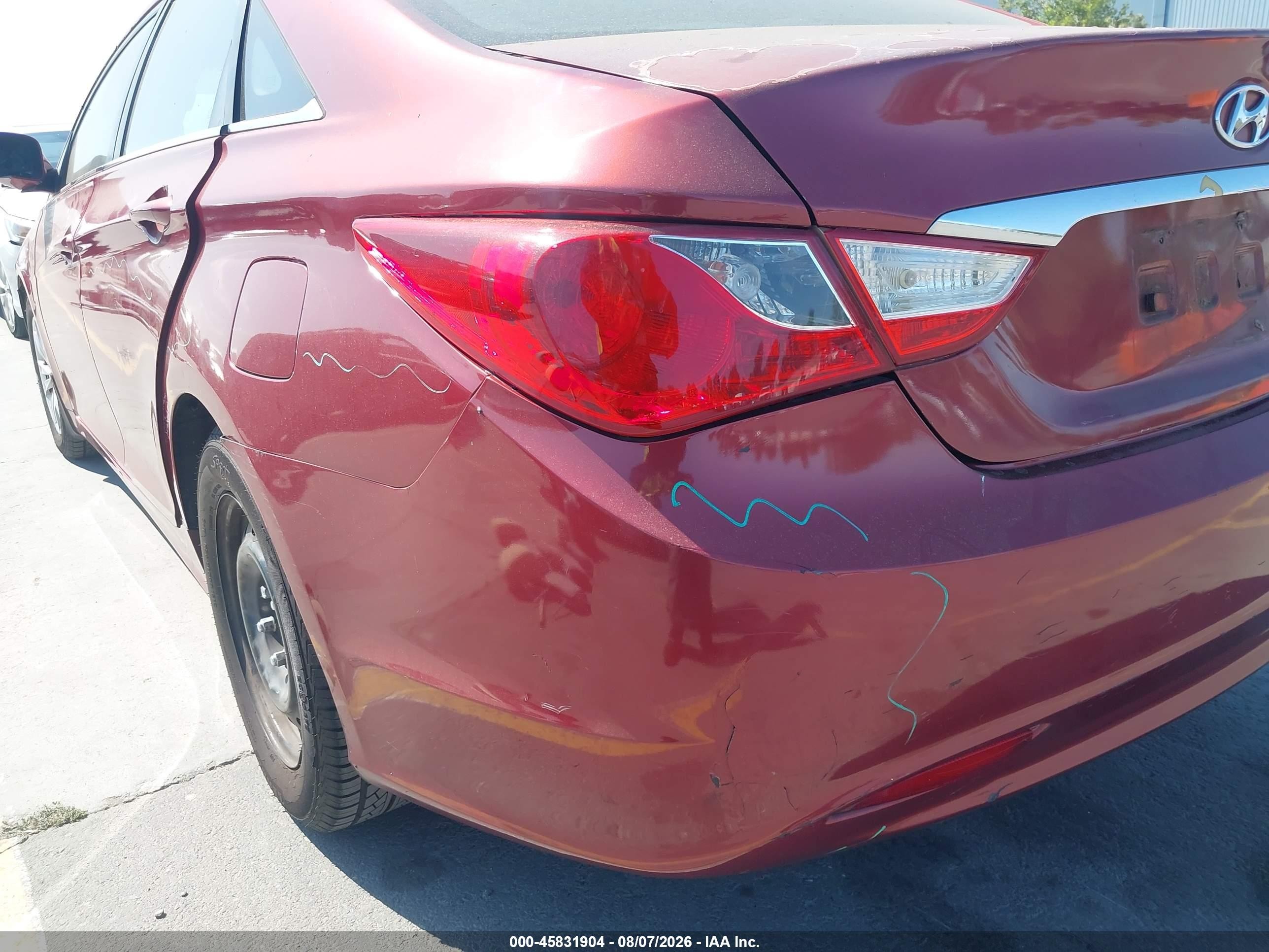 2013 Hyundai Sonata Gls Red vin: 5NPEB4AC7DH513125