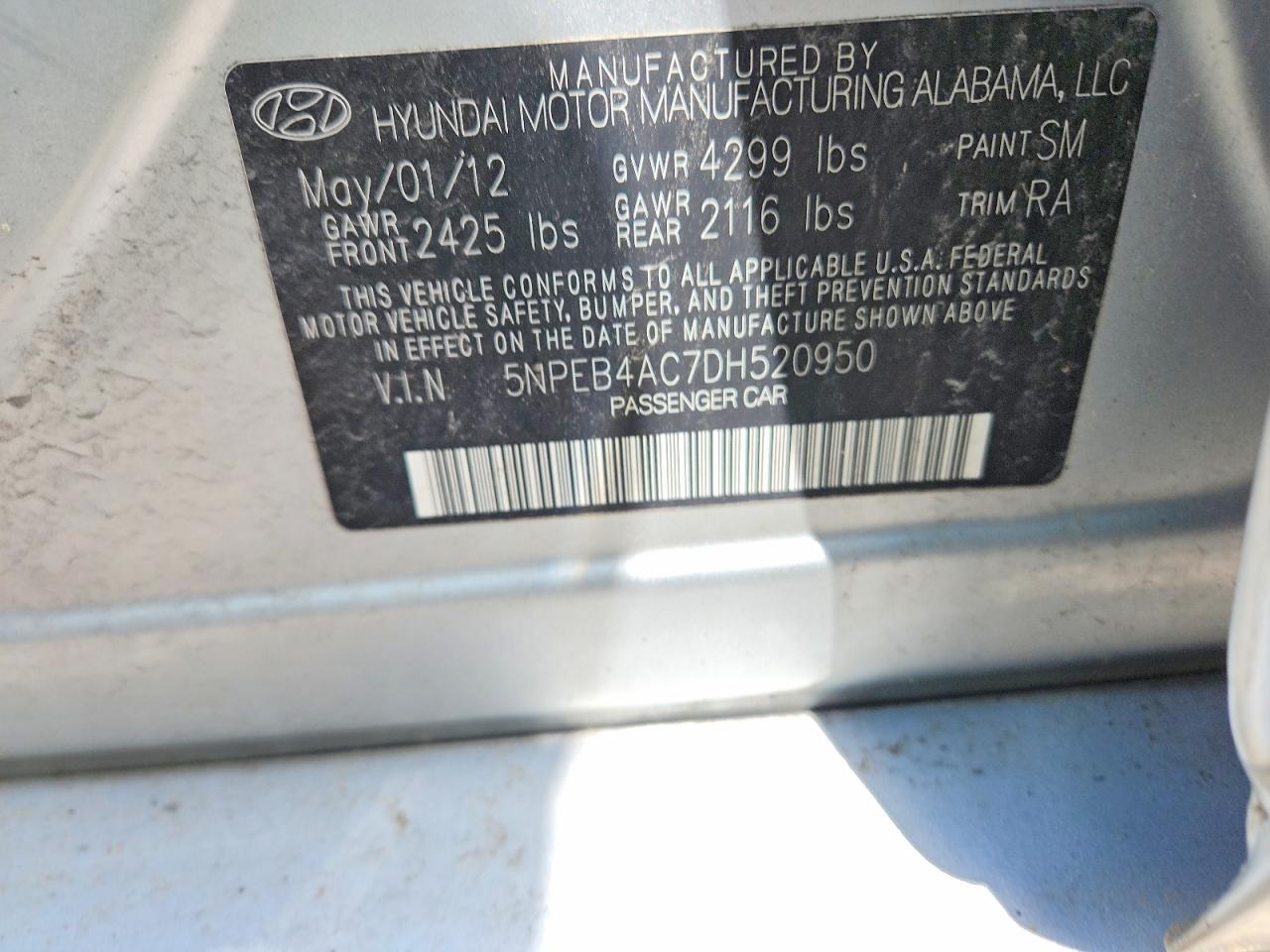 2013 Hyundai Sonata Gls Silver vin: 5NPEB4AC7DH520950