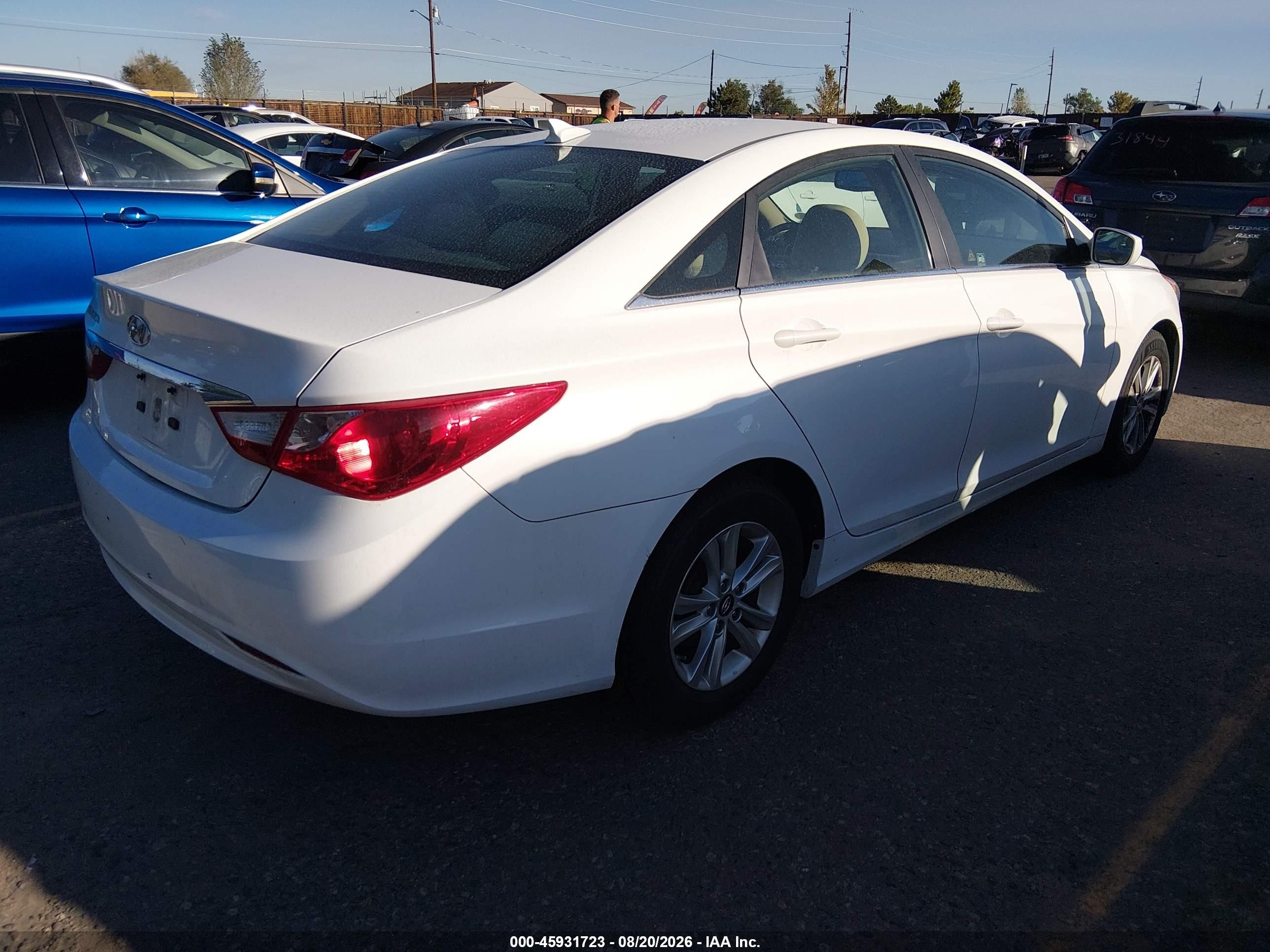 2013 Hyundai Sonata Gls White vin: 5NPEB4AC7DH526716