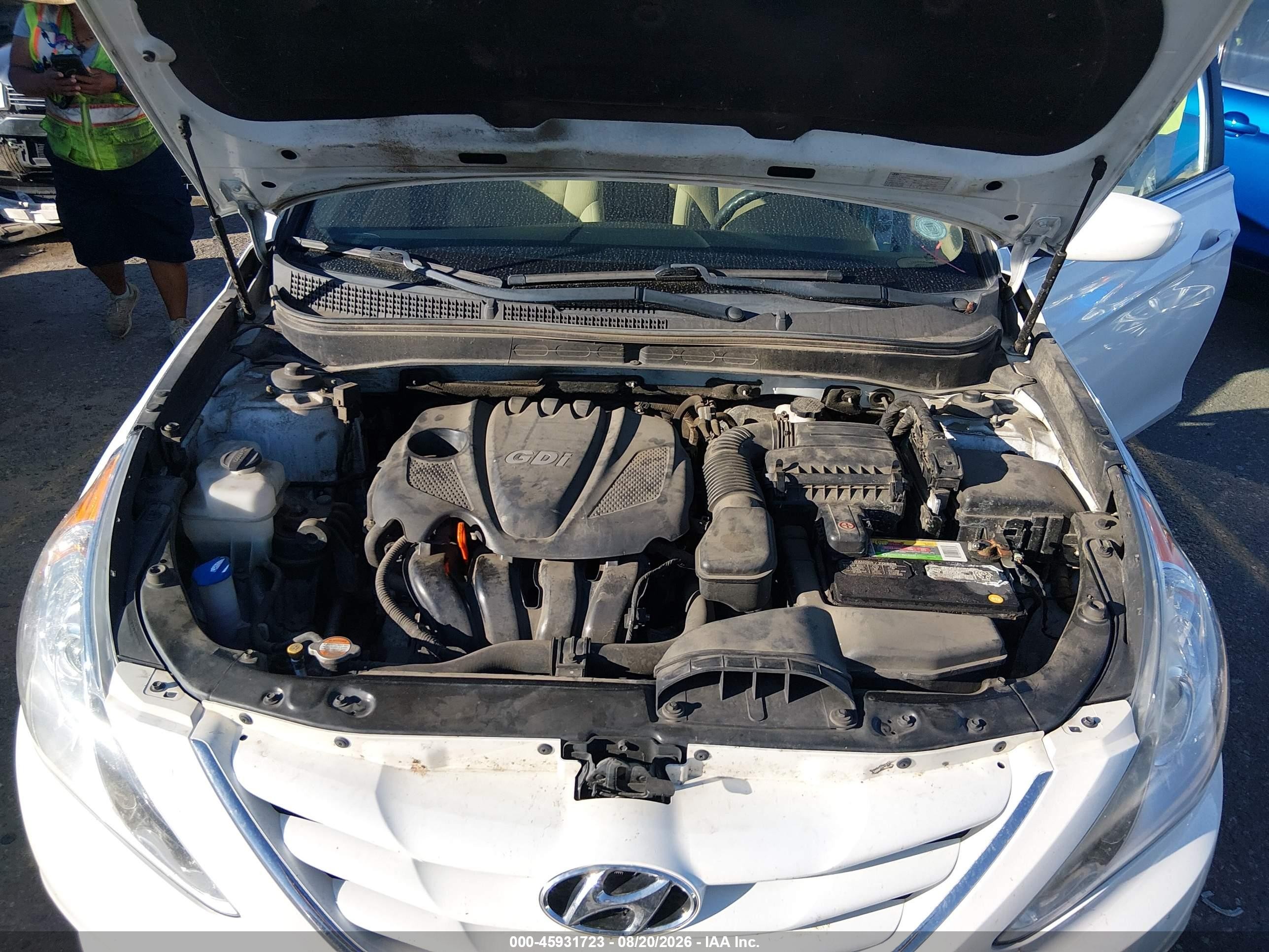 2013 Hyundai Sonata Gls White vin: 5NPEB4AC7DH526716