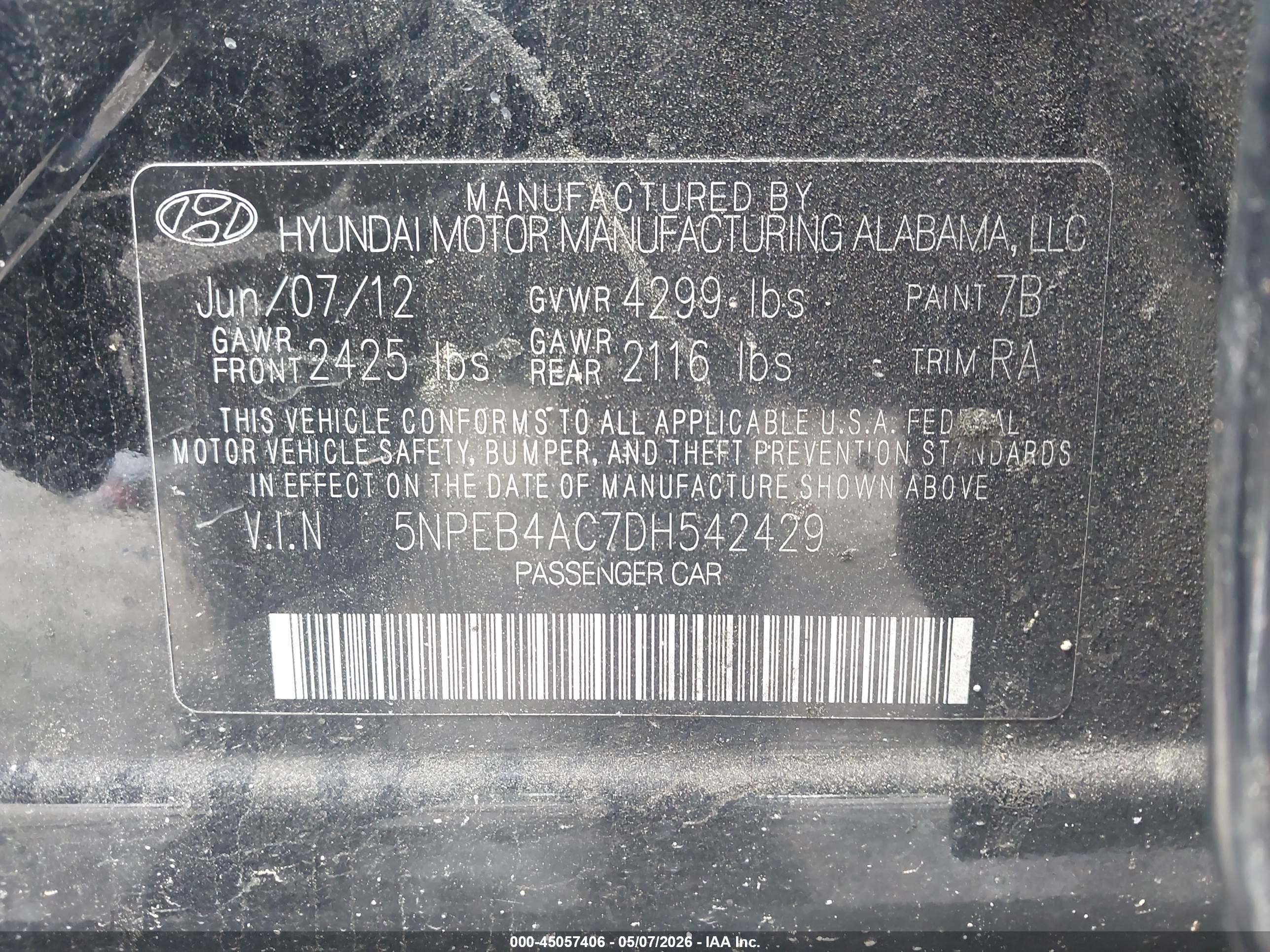 2013 Hyundai Sonata Gls Black vin: 5NPEB4AC7DH542429