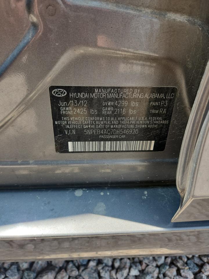 2013 Hyundai Sonata Gls Серый vin: 5NPEB4AC7DH546920