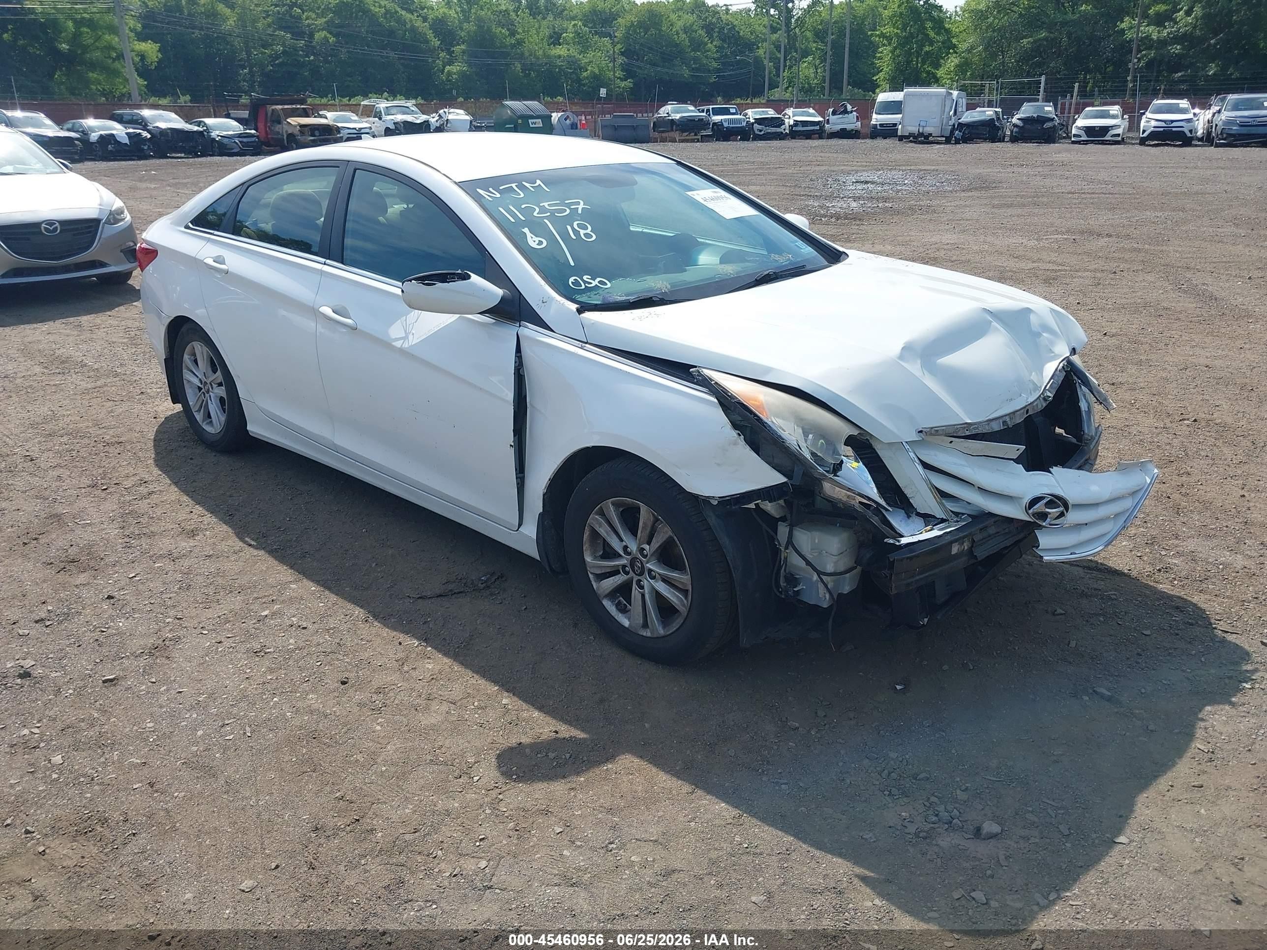 2013 Hyundai Sonata Gls White vin: 5NPEB4AC7DH659735