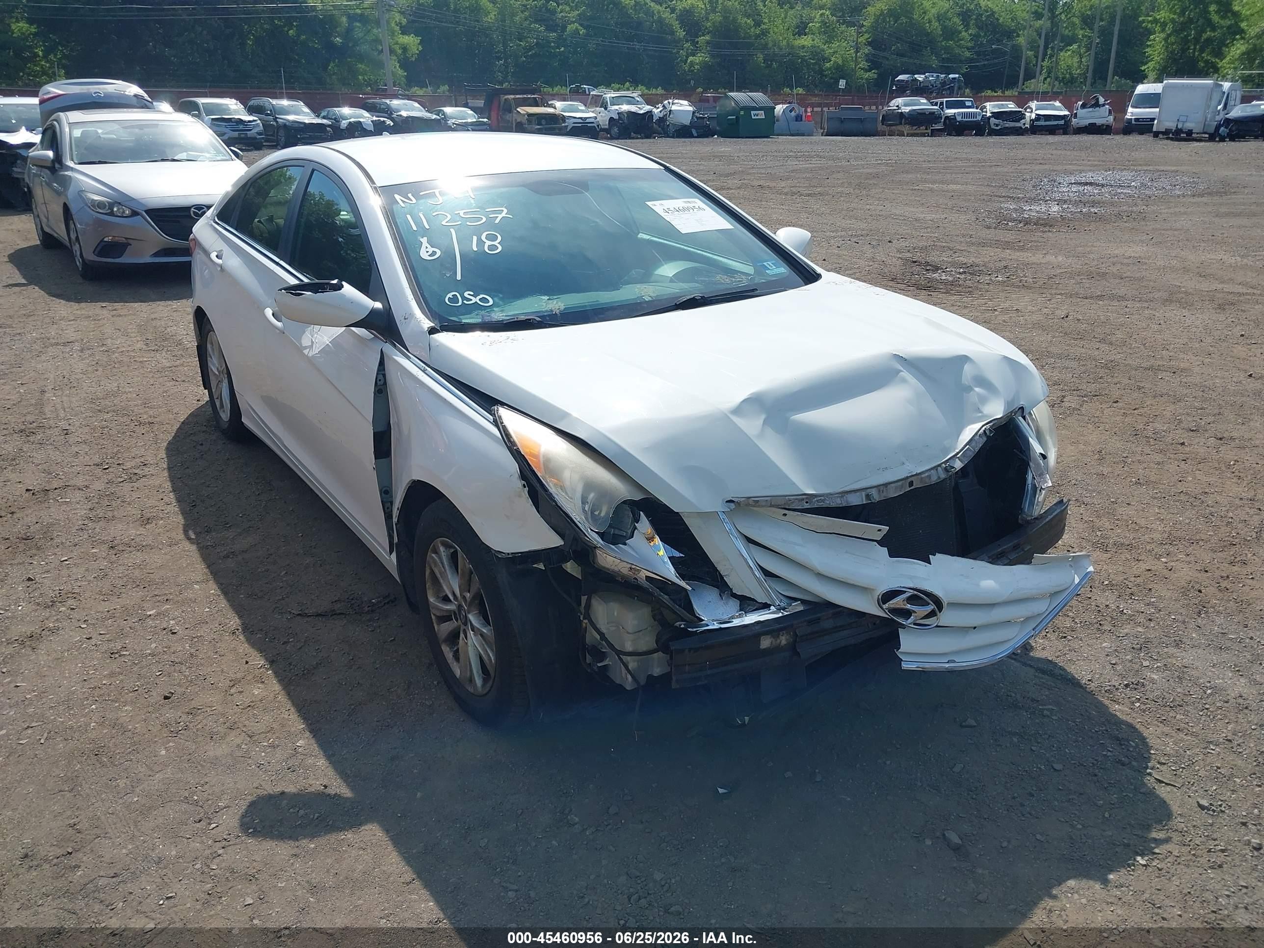 2013 Hyundai Sonata Gls White vin: 5NPEB4AC7DH659735