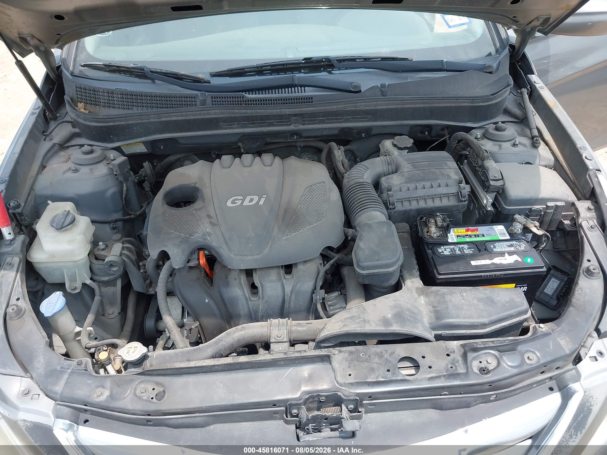 2013 Hyundai Sonata Gls Серый vin: 5NPEB4AC7DH685025