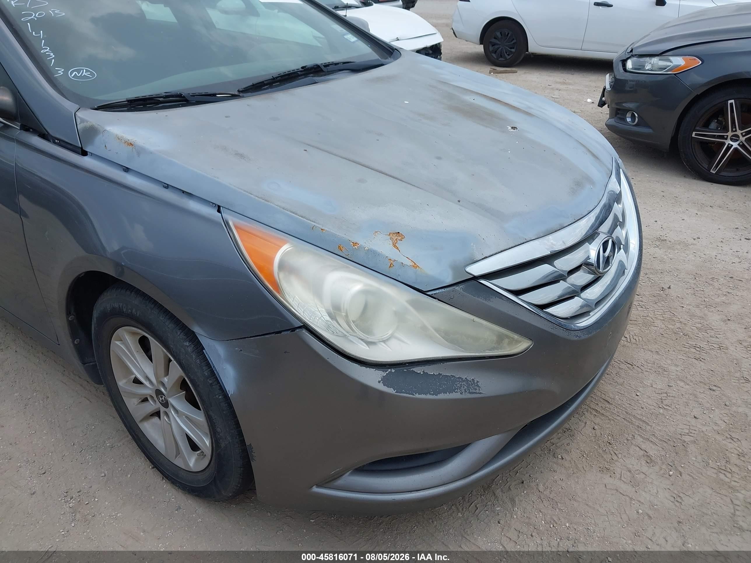 2013 Hyundai Sonata Gls Серый vin: 5NPEB4AC7DH685025