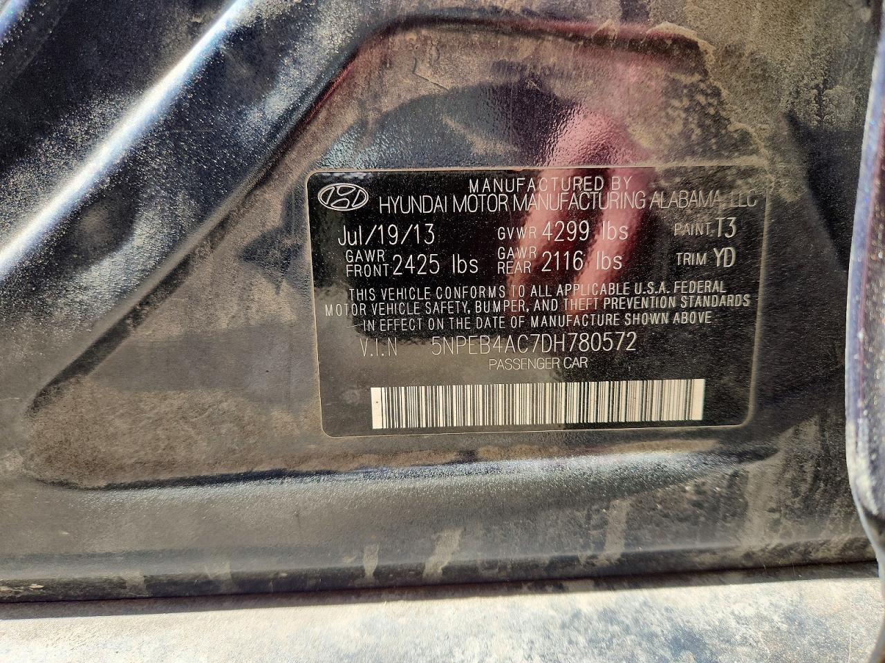2013 Hyundai Sonata Gls Blue vin: 5NPEB4AC7DH780572