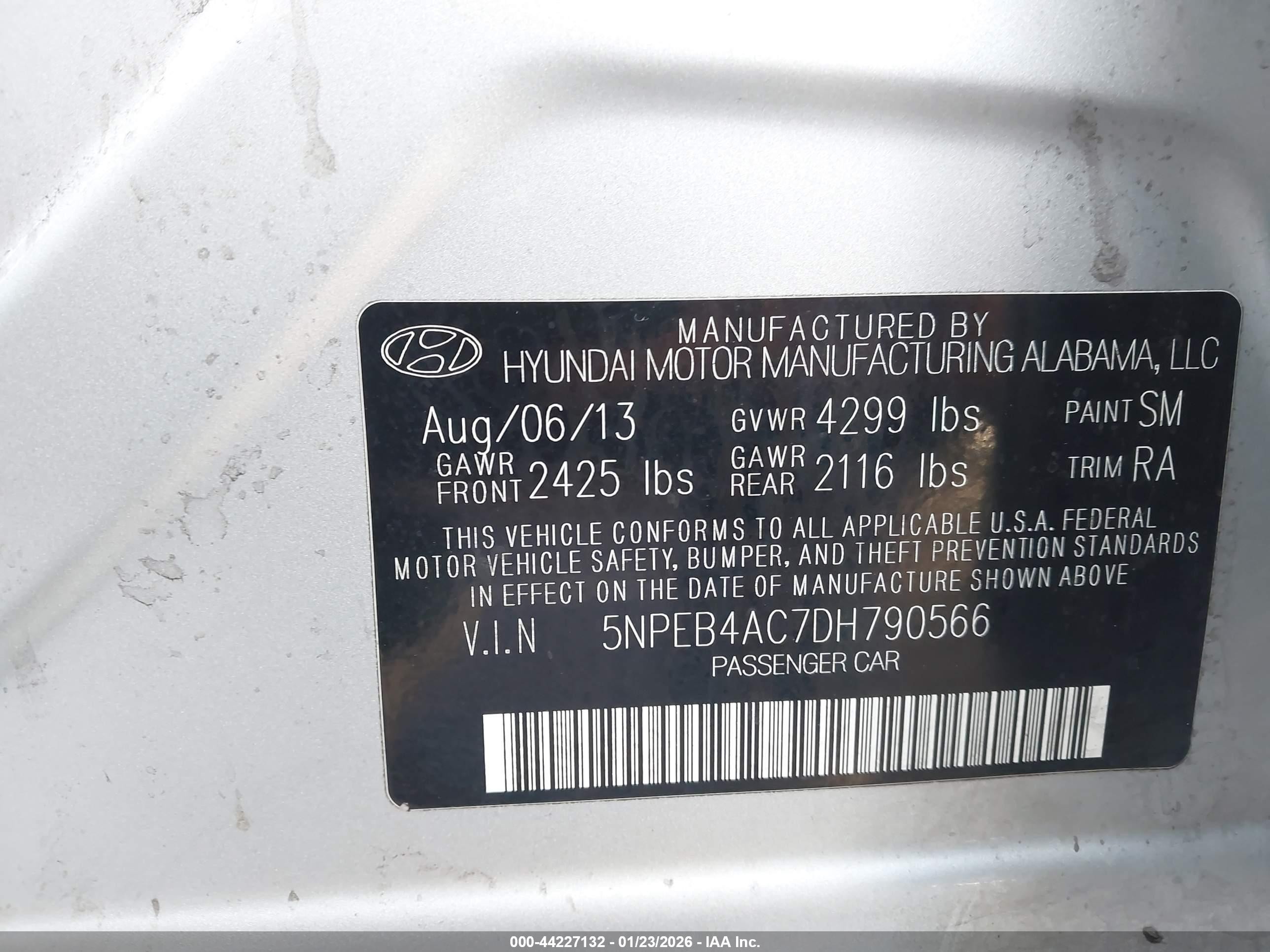 2013 Hyundai Sonata Gls Silver vin: 5NPEB4AC7DH790566