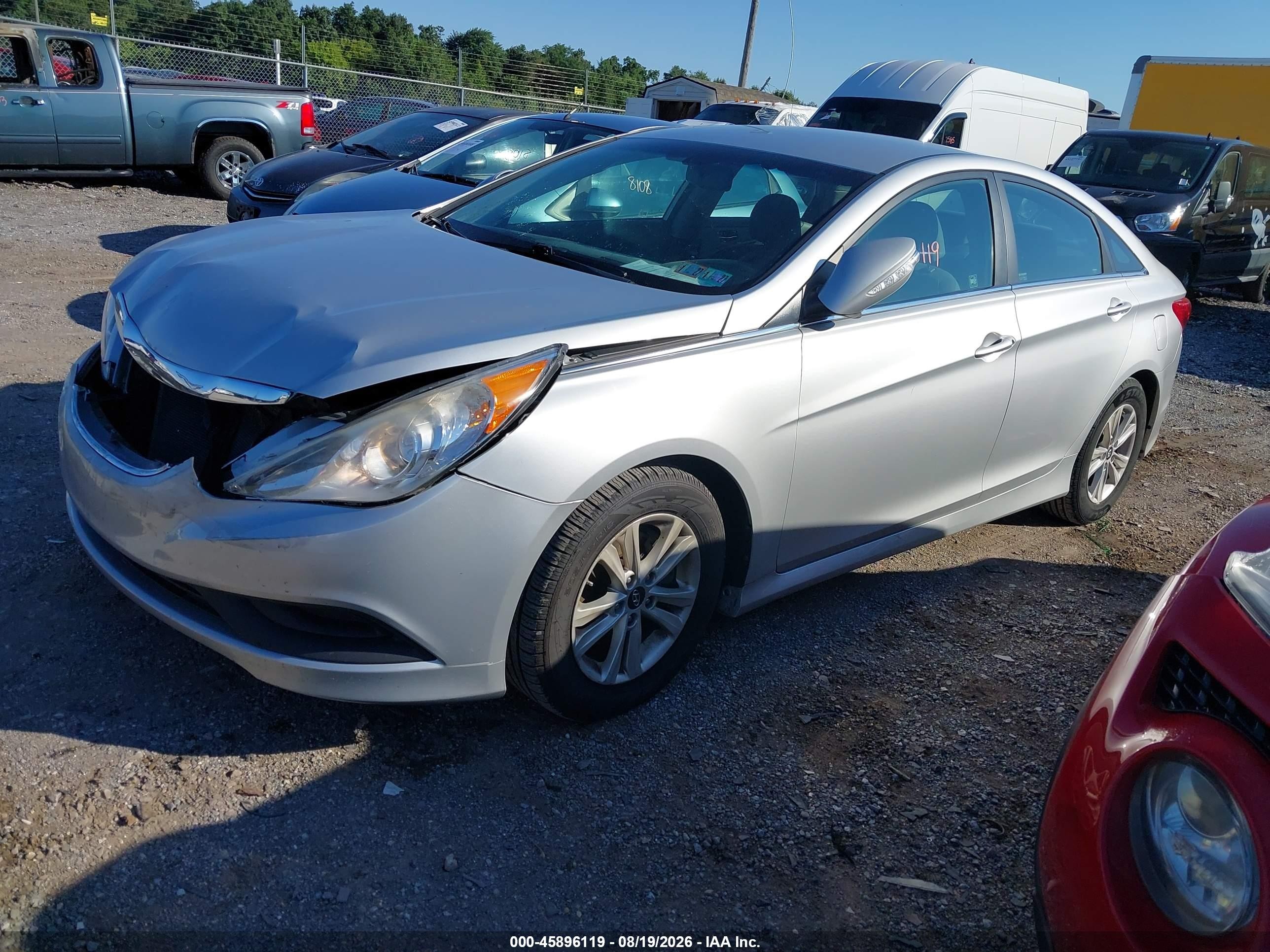2014 Hyundai Sonata Gls Silver vin: 5NPEB4AC7EH813183