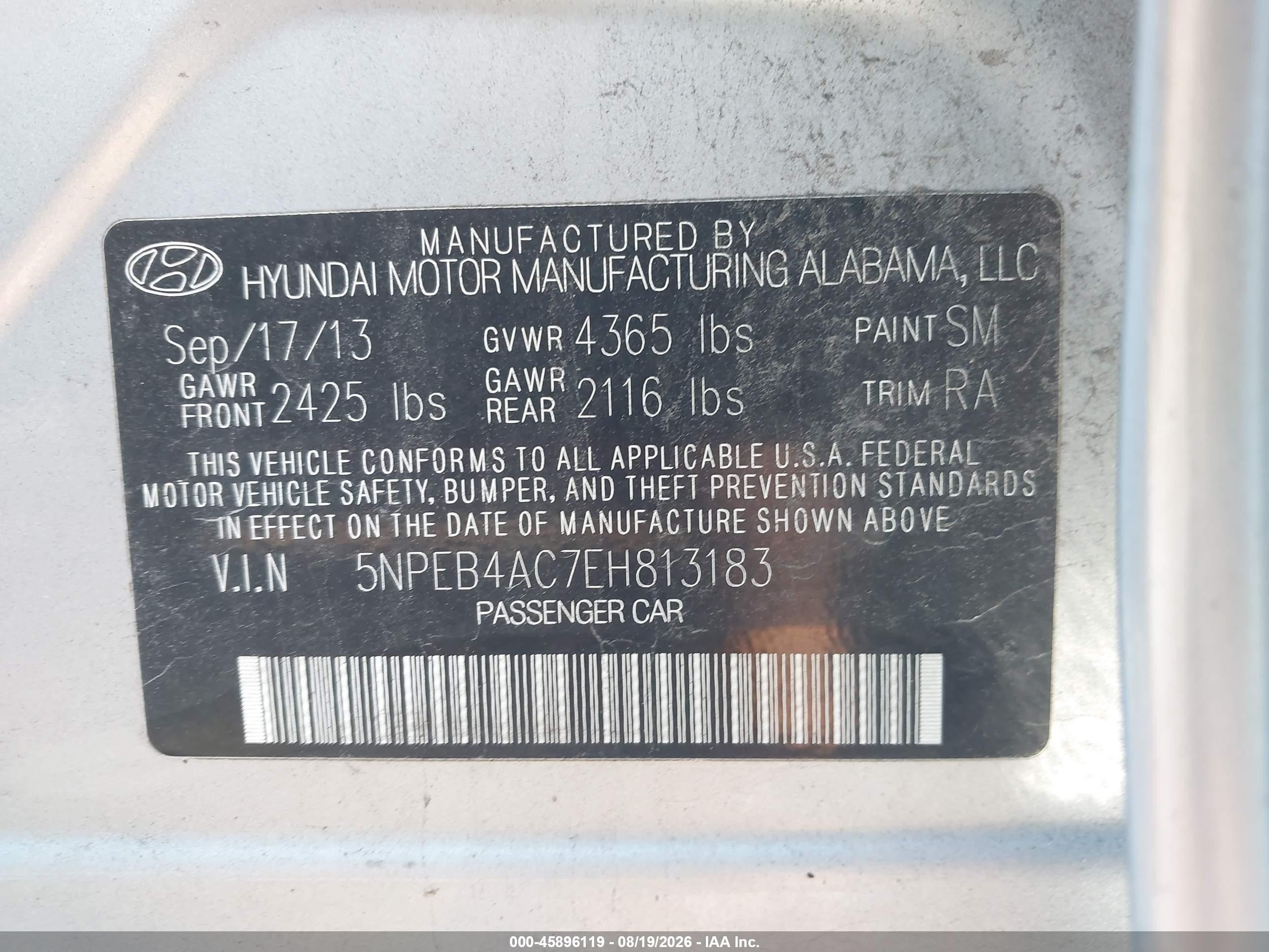 2014 Hyundai Sonata Gls Silver vin: 5NPEB4AC7EH813183