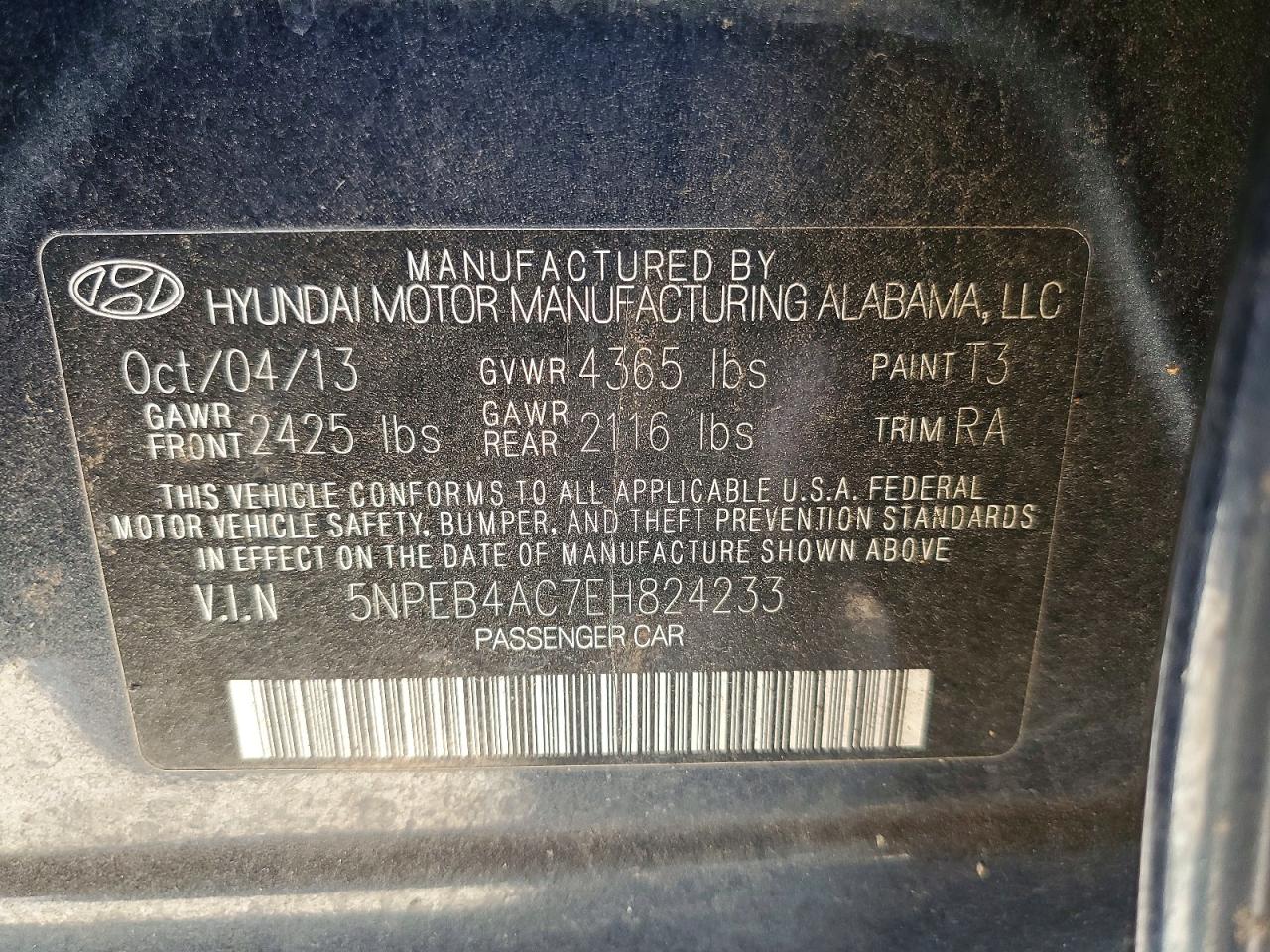 2014 Hyundai Sonata Gls Black vin: 5NPEB4AC7EH824233