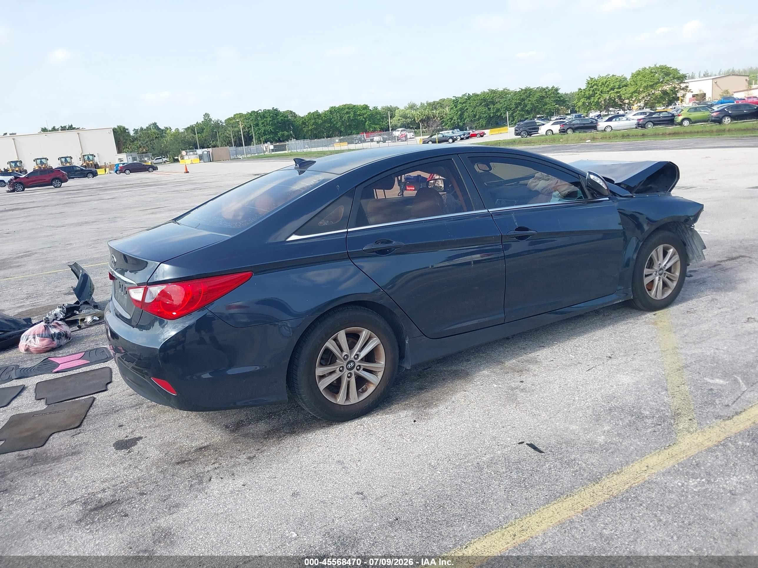 2014 Hyundai Sonata Gls Dark Blue vin: 5NPEB4AC7EH833109