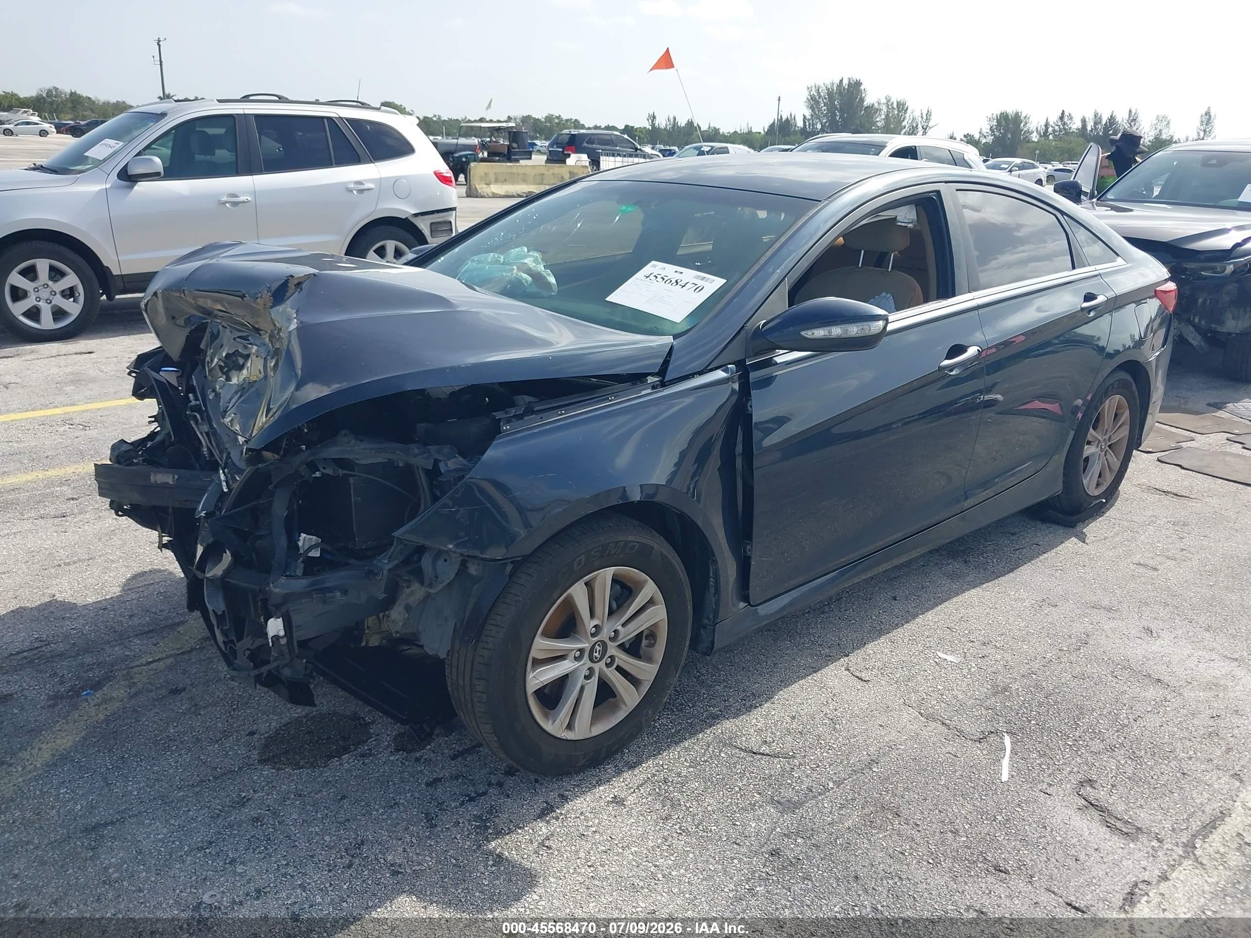 2014 Hyundai Sonata Gls Dark Blue vin: 5NPEB4AC7EH833109