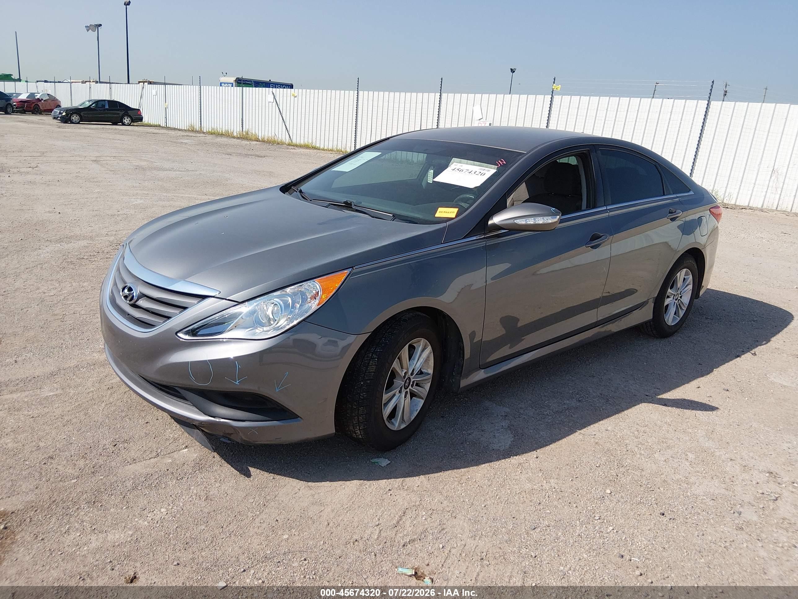 2014 Hyundai Sonata Gls Серый vin: 5NPEB4AC7EH846183