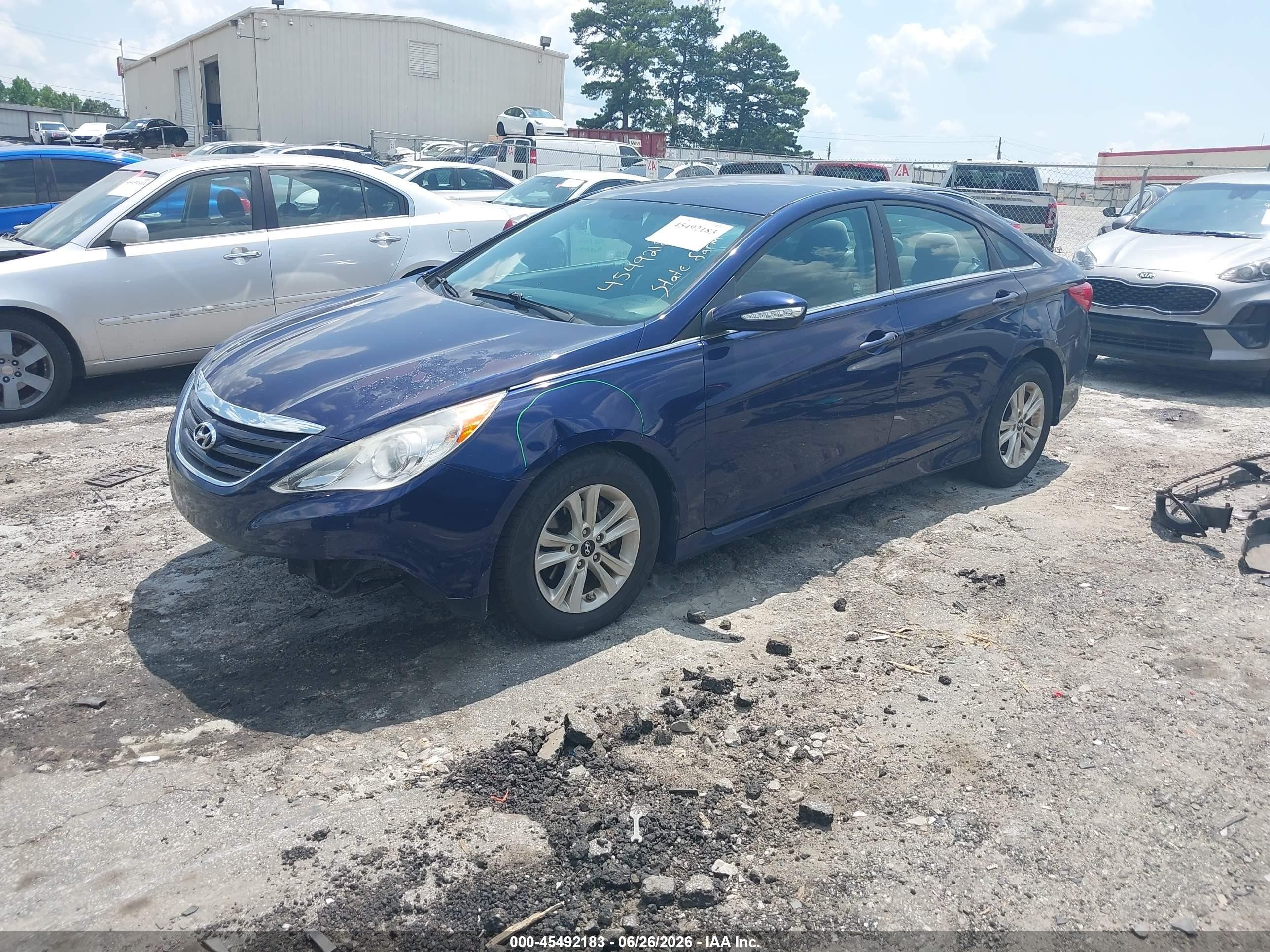 2014 Hyundai Sonata Gls Blue vin: 5NPEB4AC7EH852677