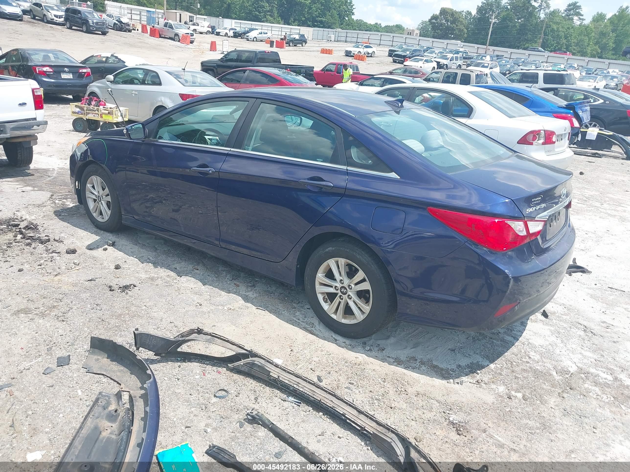 2014 Hyundai Sonata Gls Blue vin: 5NPEB4AC7EH852677