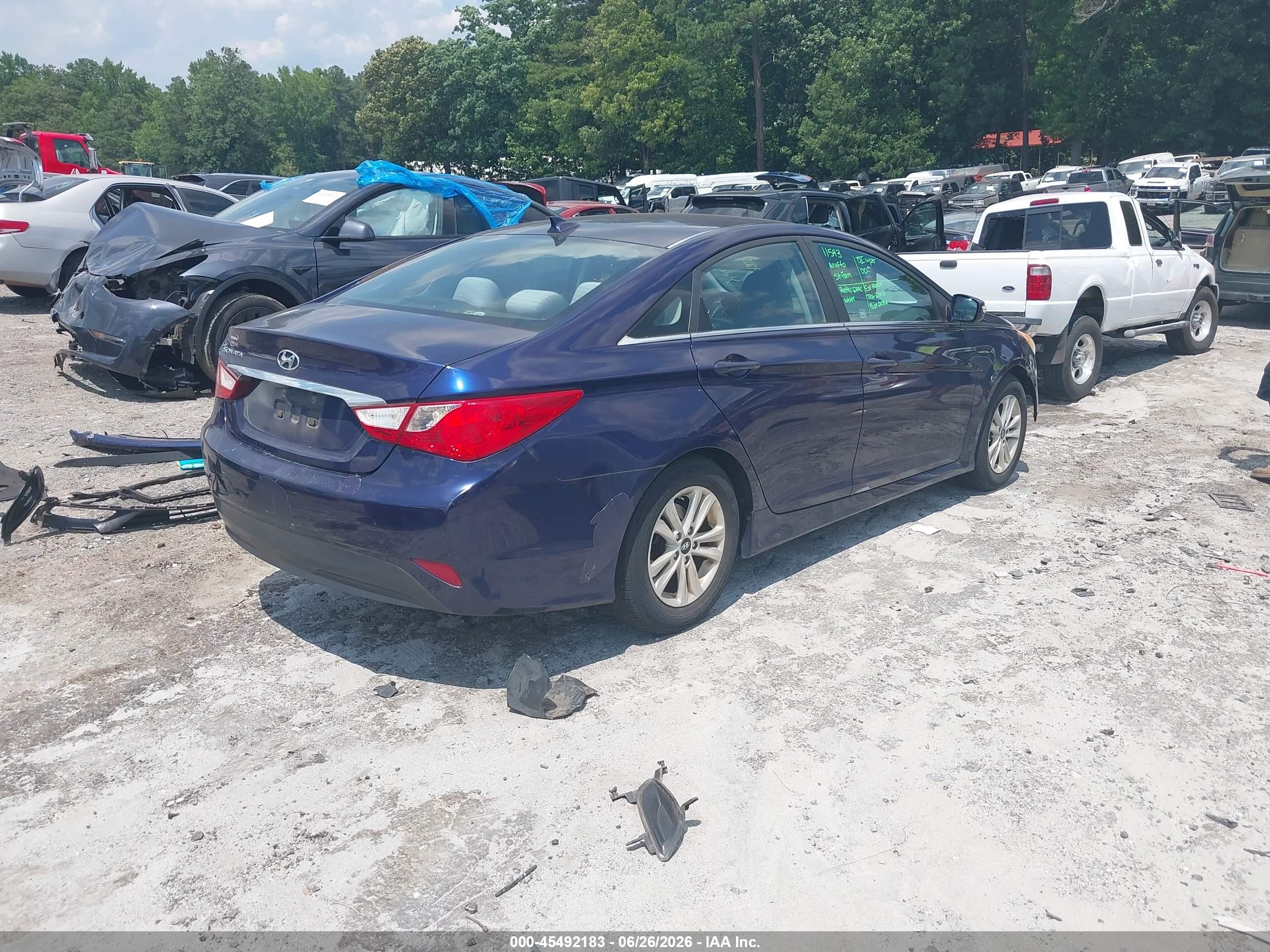 2014 Hyundai Sonata Gls Blue vin: 5NPEB4AC7EH852677