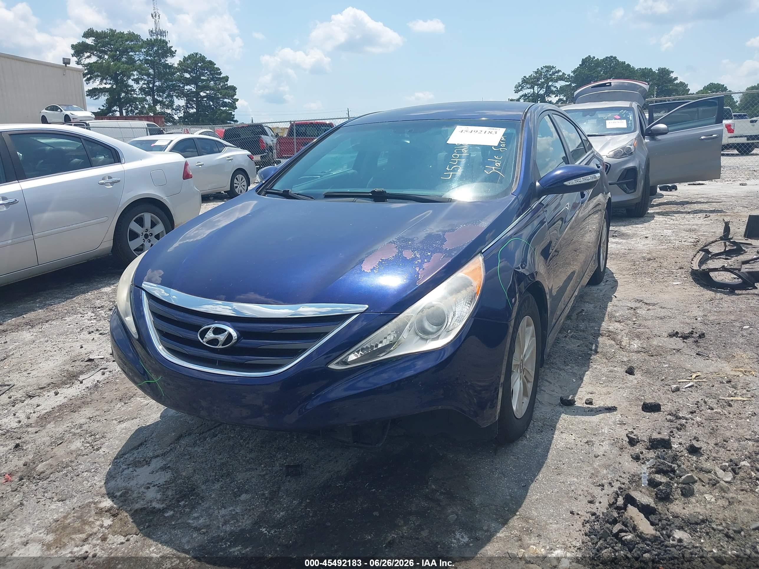 2014 Hyundai Sonata Gls Blue vin: 5NPEB4AC7EH852677