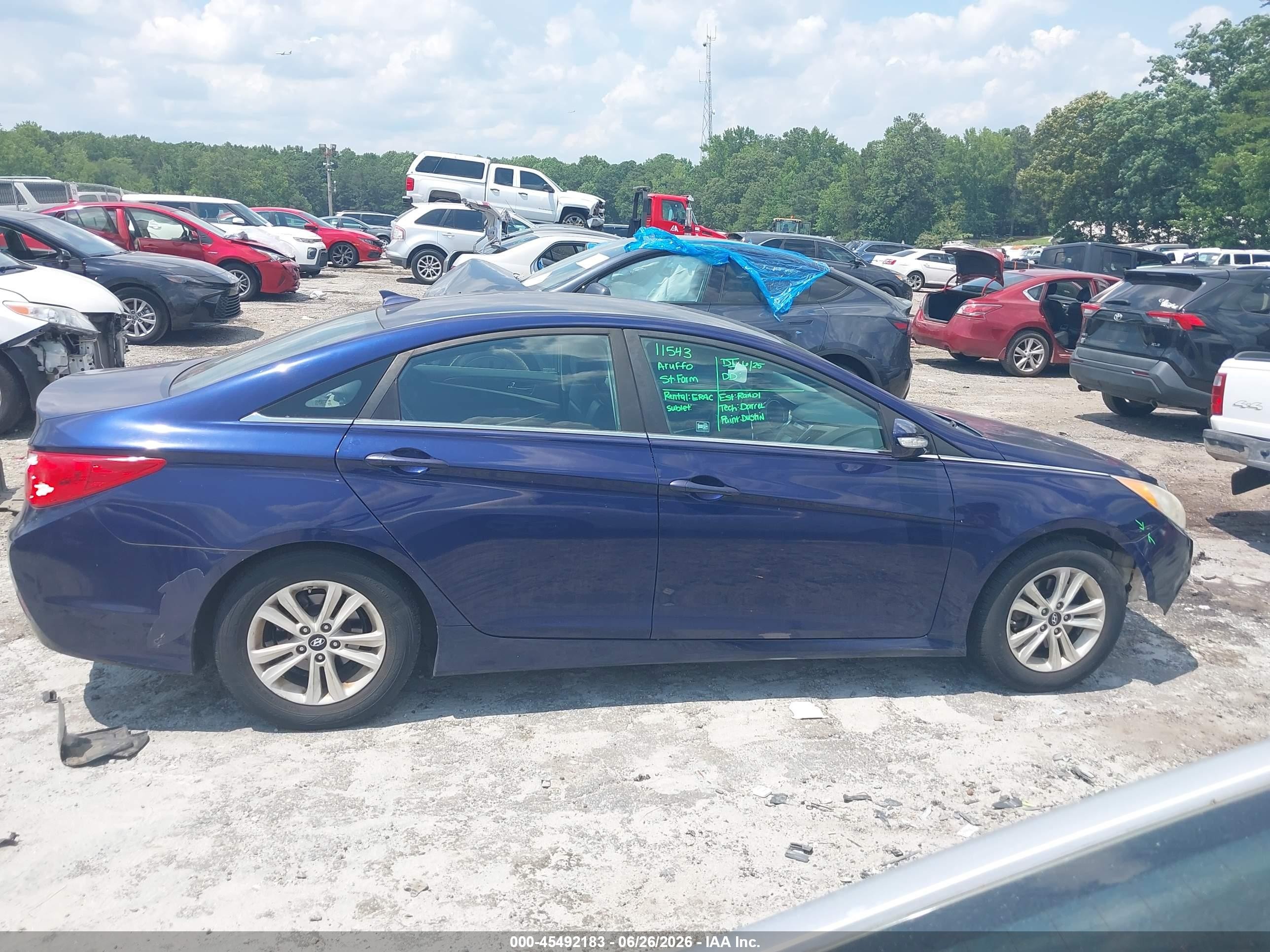 2014 Hyundai Sonata Gls Blue vin: 5NPEB4AC7EH852677