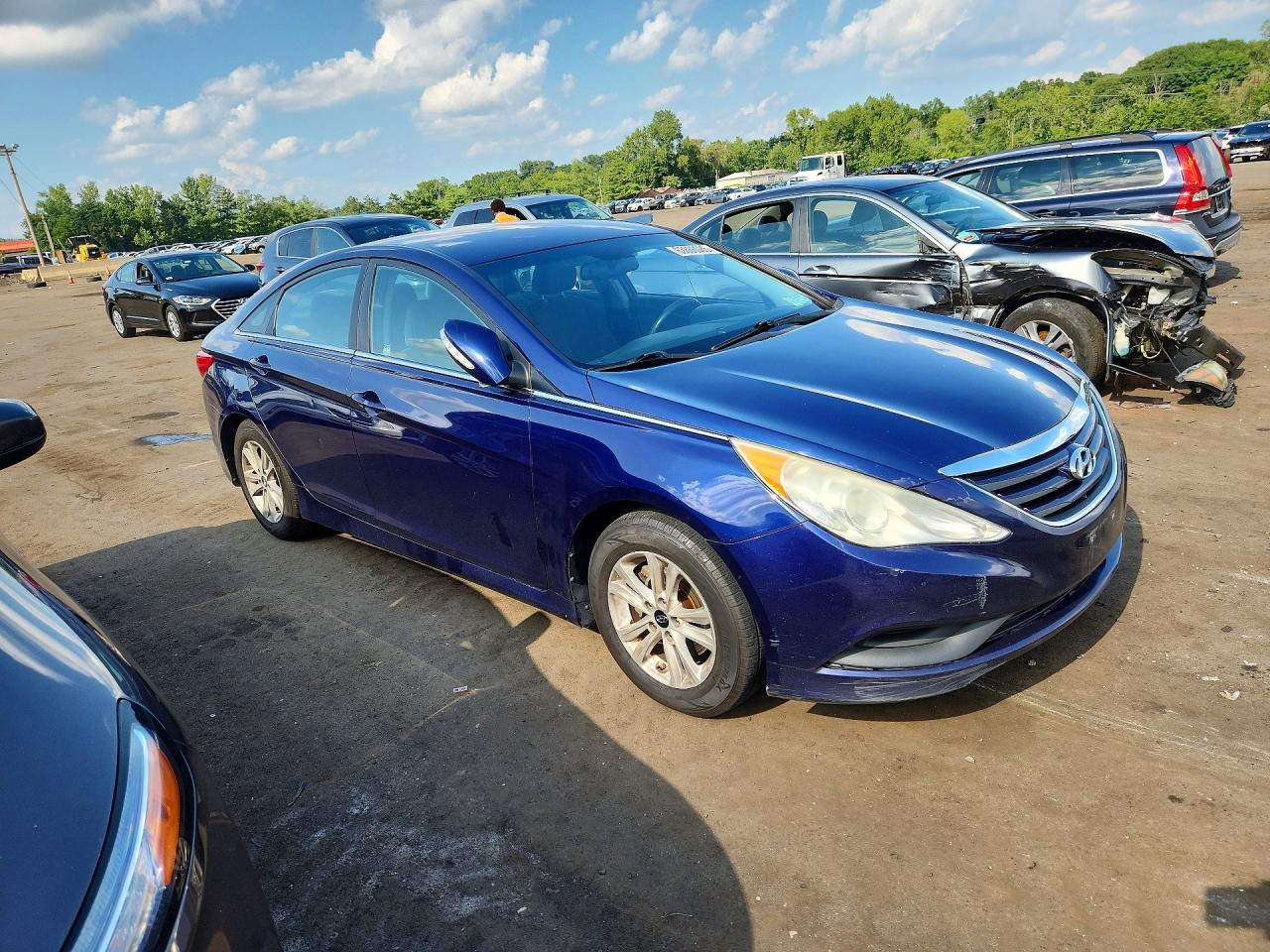 2014 Hyundai Sonata Gls Синий vin: 5NPEB4AC7EH870404