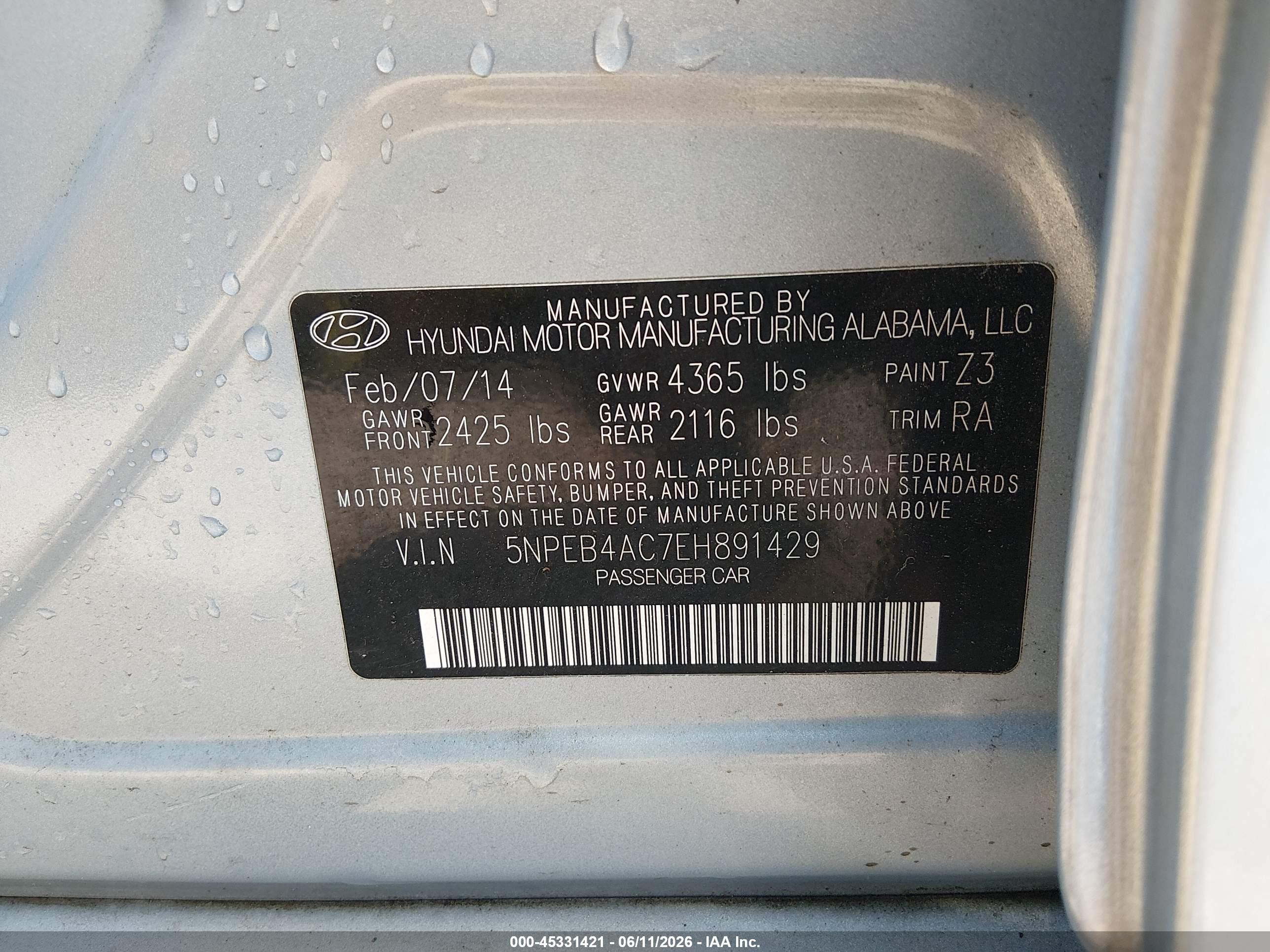 2014 Hyundai Sonata Gls Серебряный vin: 5NPEB4AC7EH891429