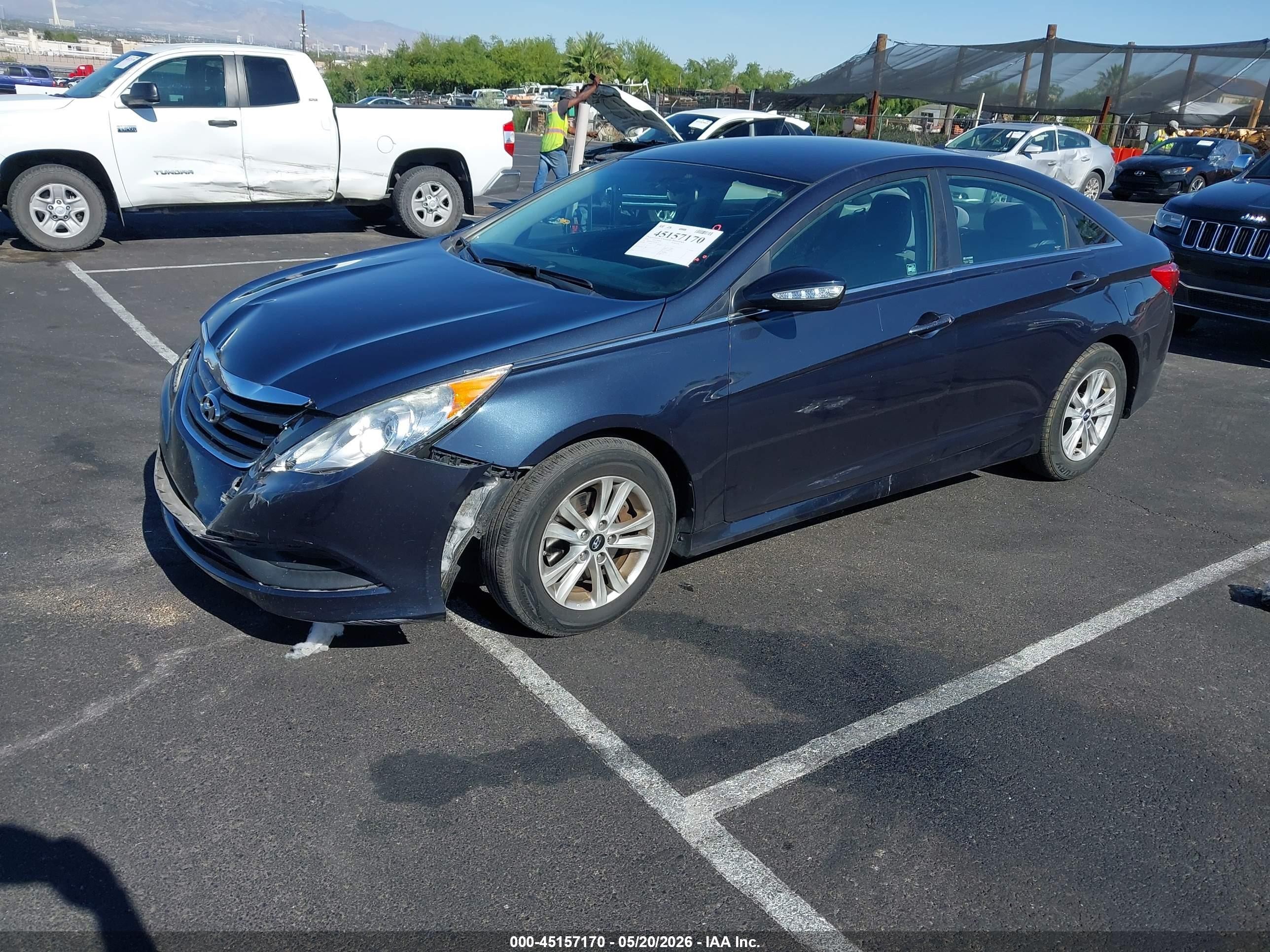 2014 Hyundai Sonata Gls Dark Blue vin: 5NPEB4AC7EH898123