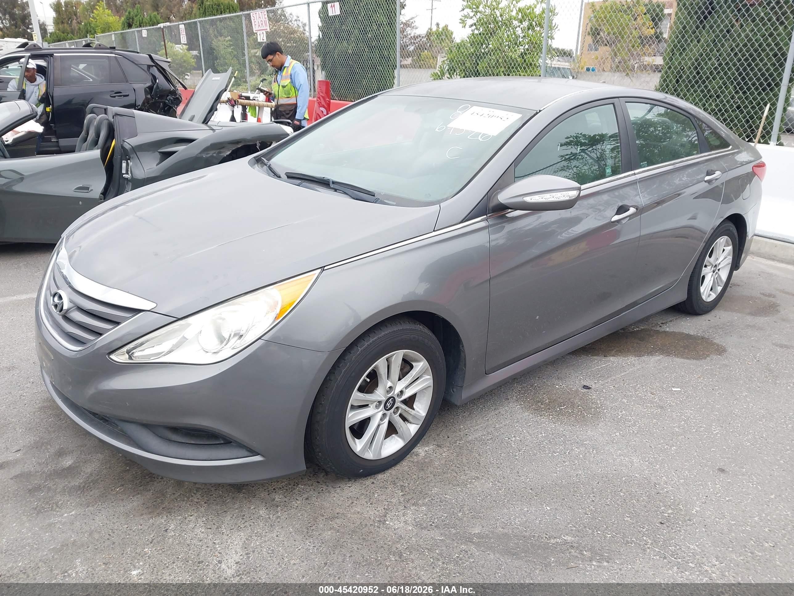 2014 Hyundai Sonata Gls Gray vin: 5NPEB4AC7EH906091